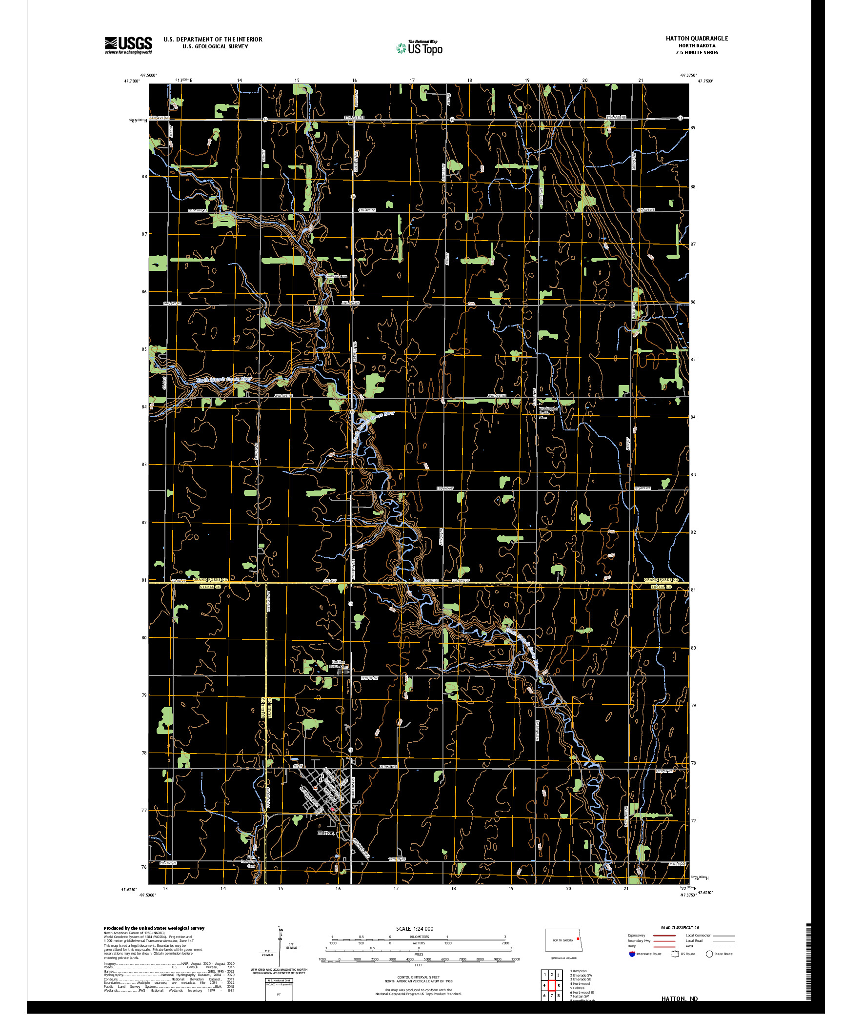 US TOPO 7.5-MINUTE MAP FOR HATTON, ND