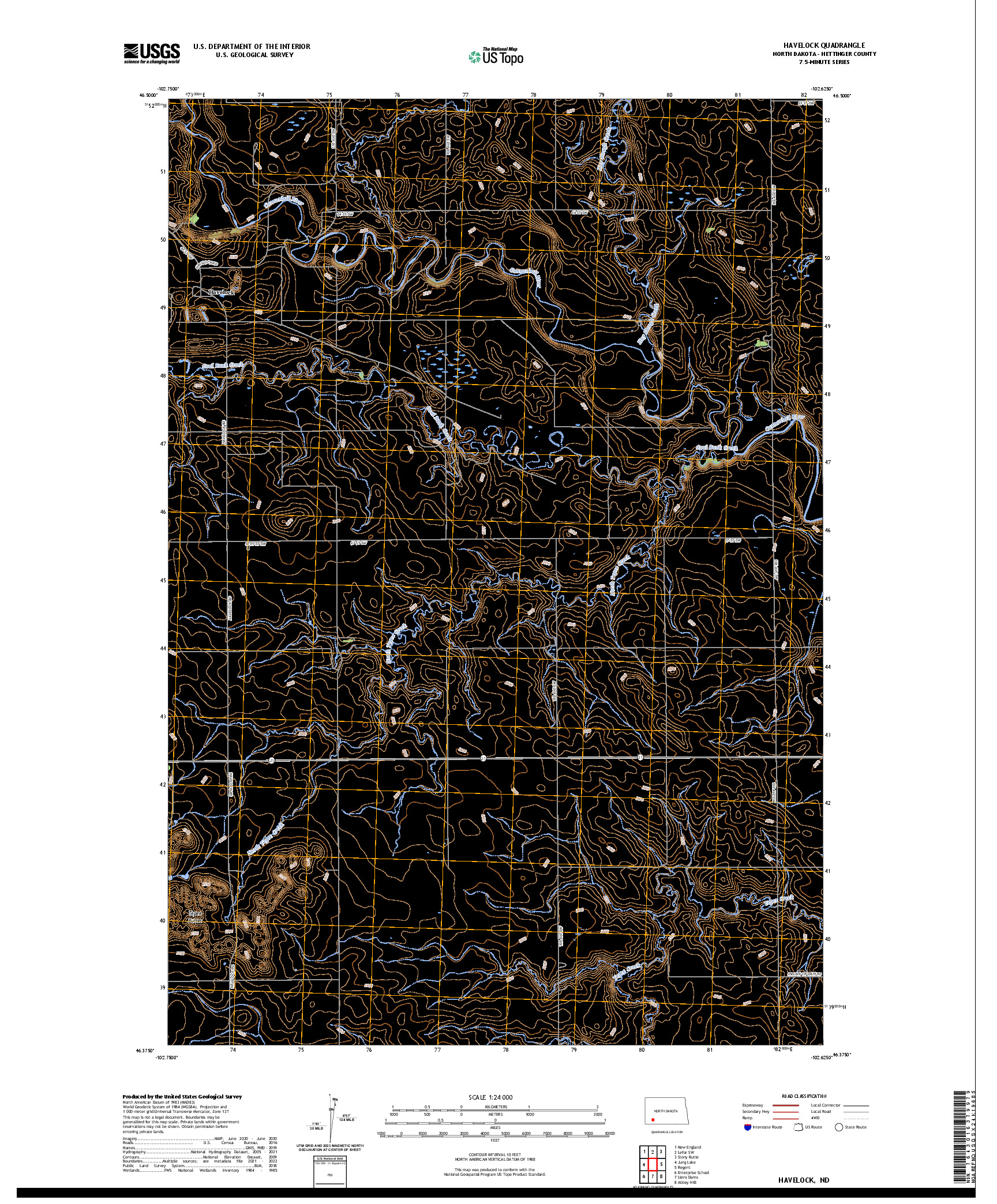 US TOPO 7.5-MINUTE MAP FOR HAVELOCK, ND