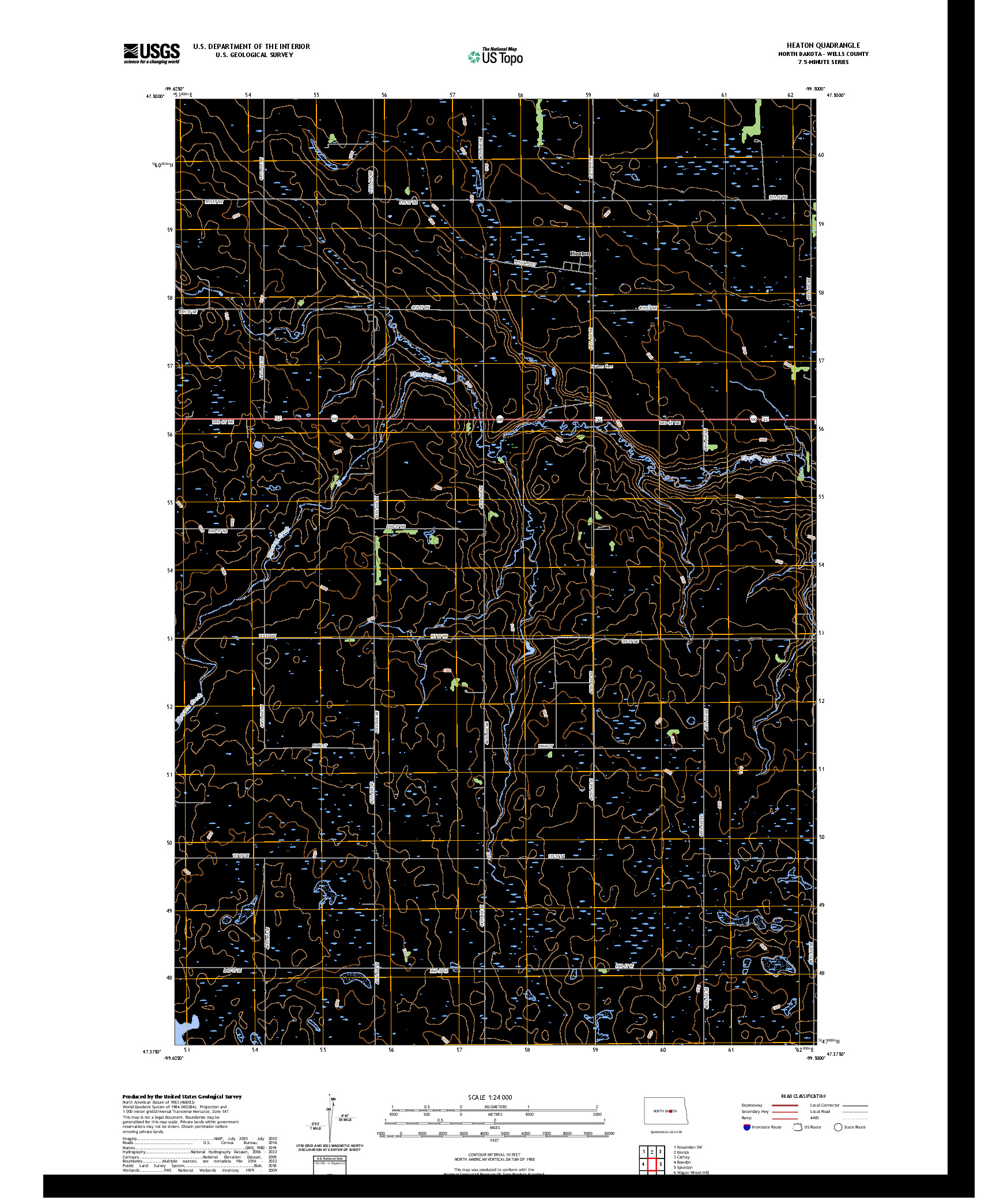 US TOPO 7.5-MINUTE MAP FOR HEATON, ND