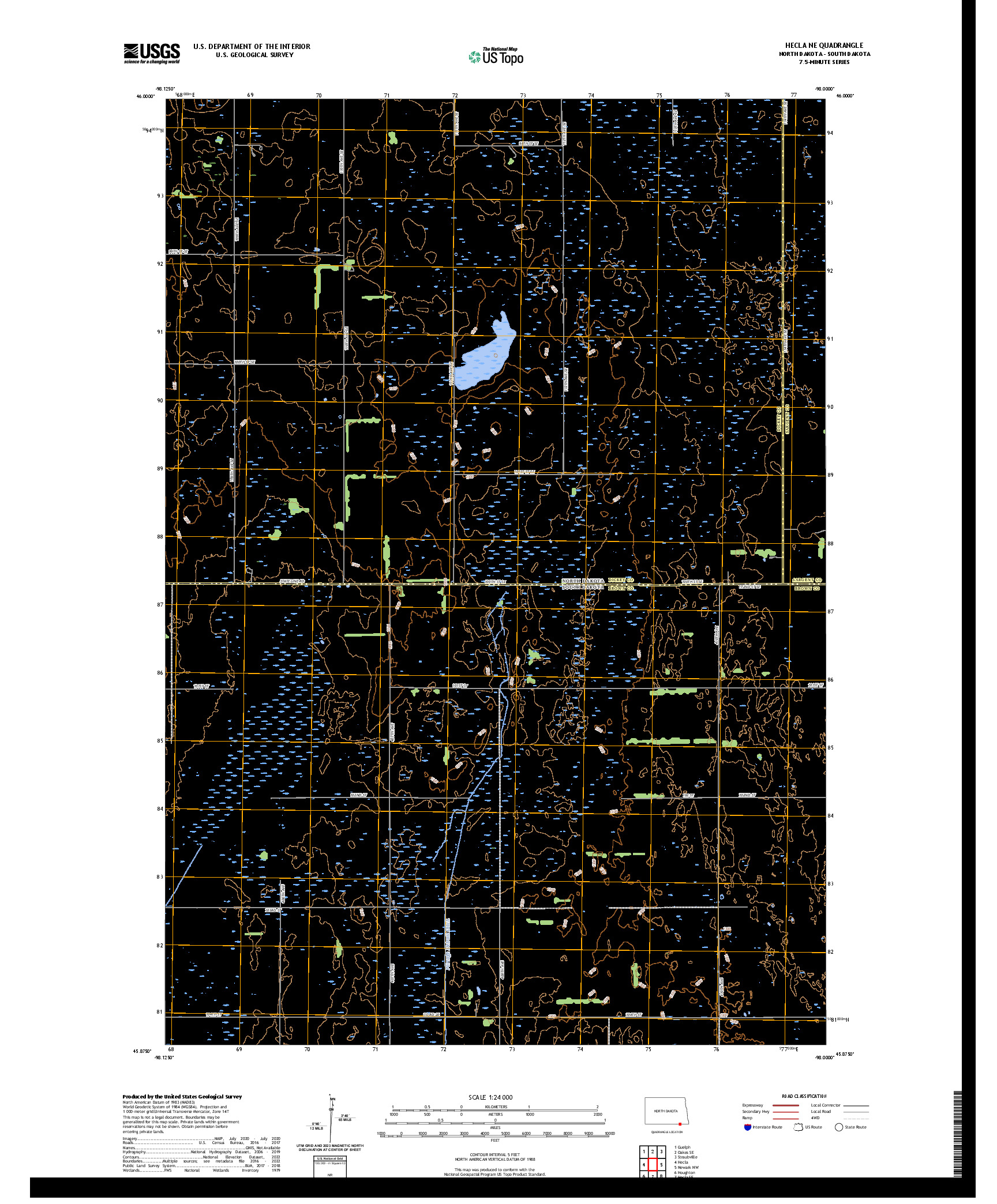 US TOPO 7.5-MINUTE MAP FOR HECLA NE, ND,SD