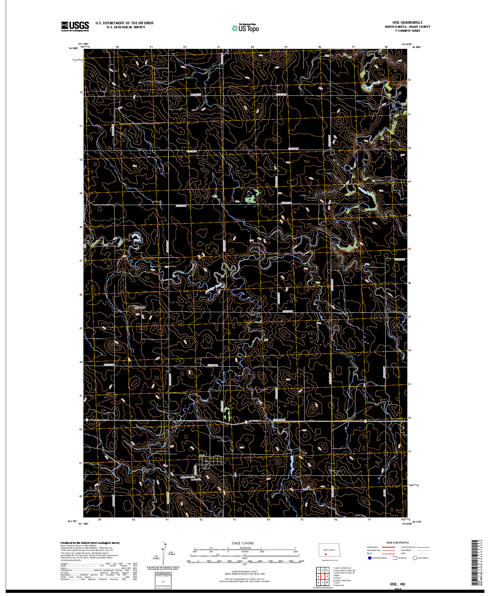 US TOPO 7.5-MINUTE MAP FOR HEIL, ND