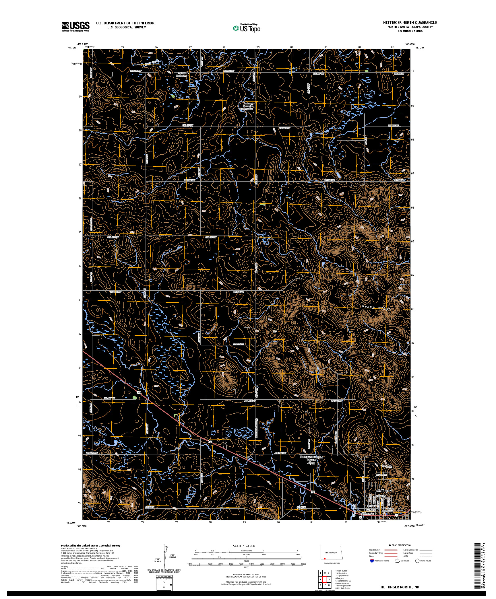 US TOPO 7.5-MINUTE MAP FOR HETTINGER NORTH, ND