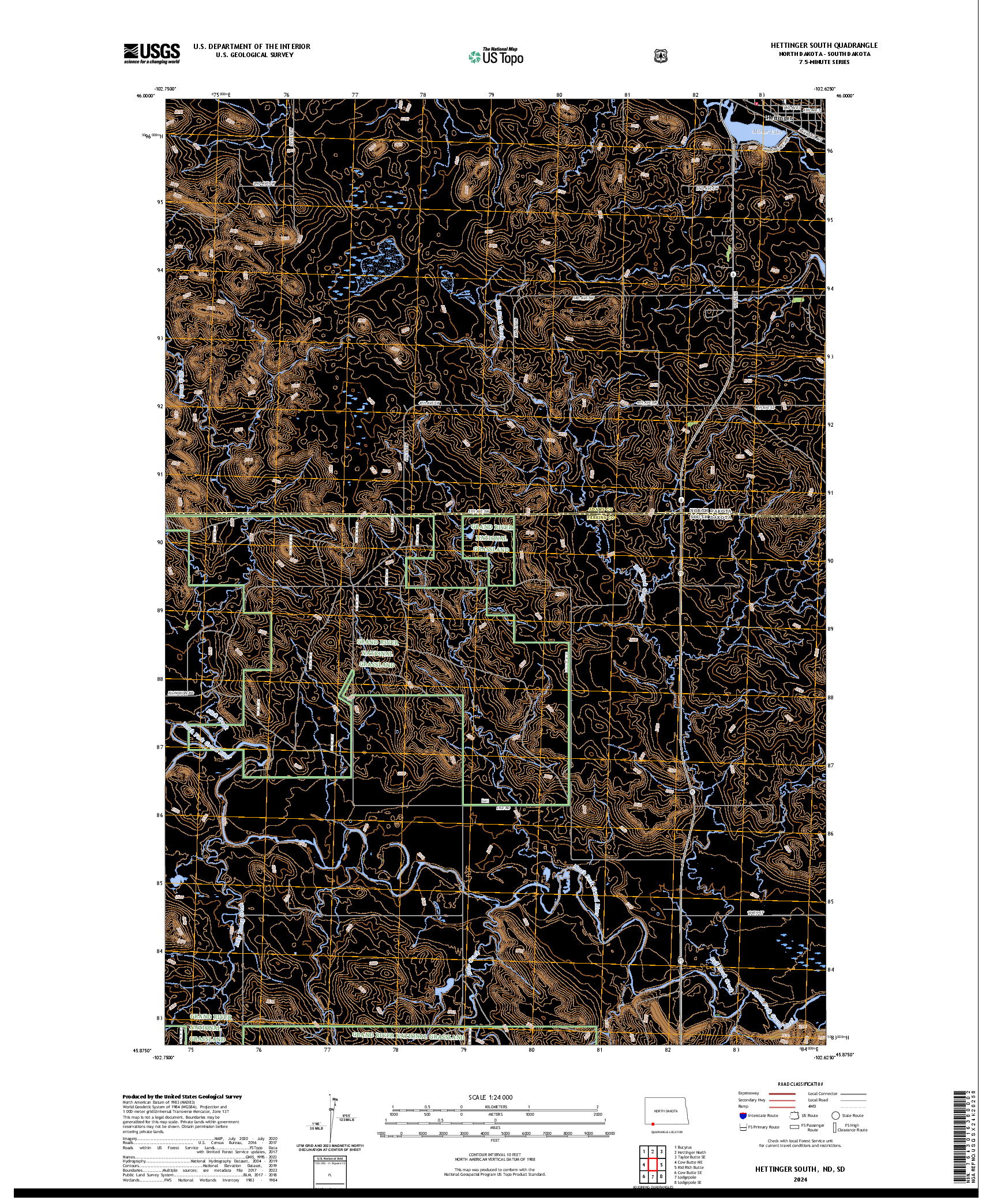 US TOPO 7.5-MINUTE MAP FOR HETTINGER SOUTH, ND,SD