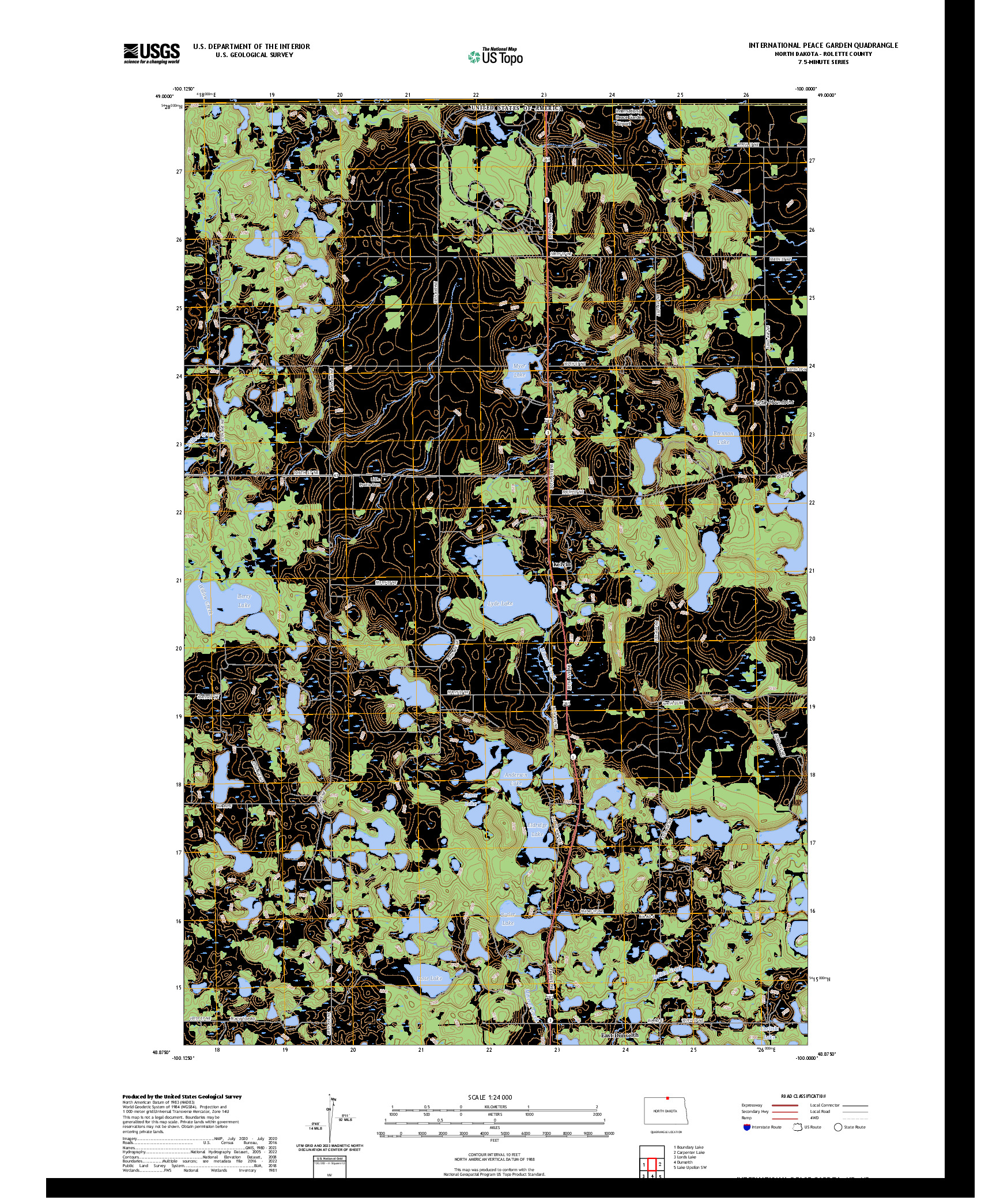 US TOPO 7.5-MINUTE MAP FOR INTERNATIONAL PEACE GARDEN, ND,MB
