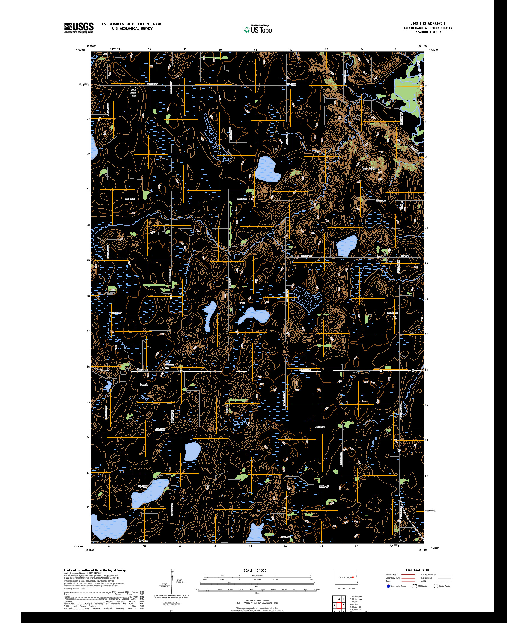 US TOPO 7.5-MINUTE MAP FOR JESSIE, ND