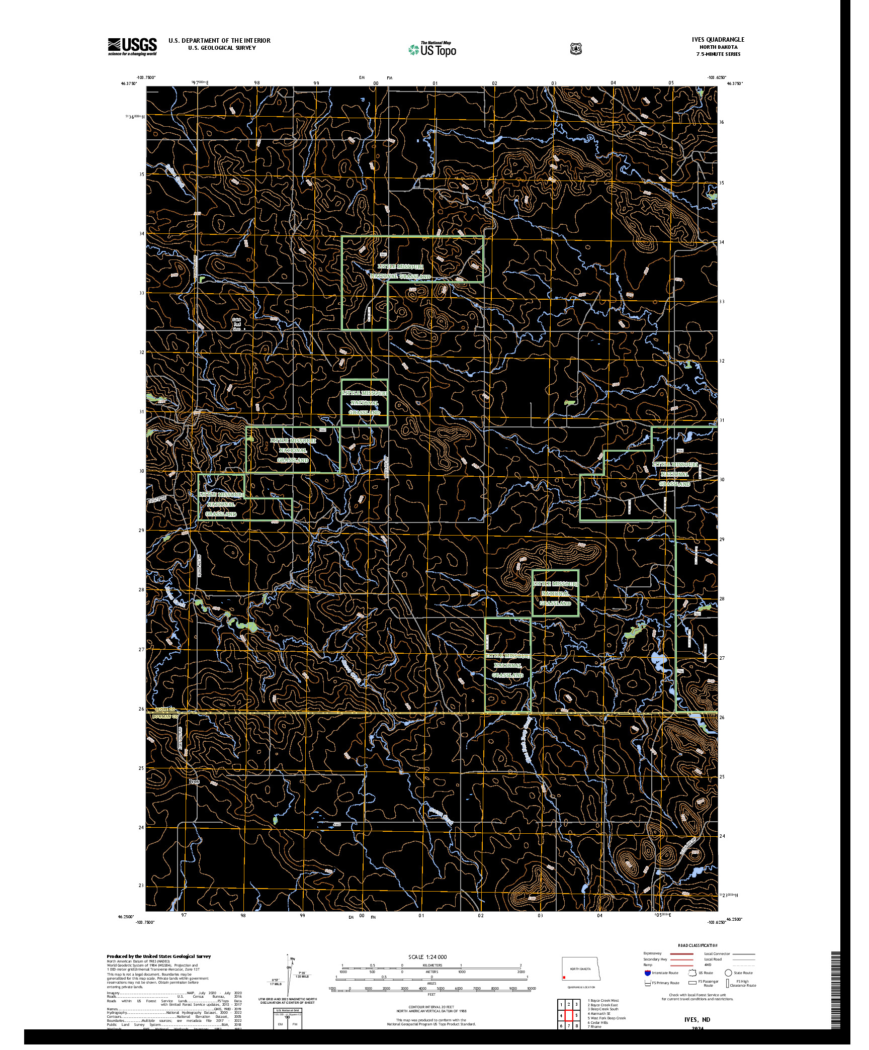 US TOPO 7.5-MINUTE MAP FOR IVES, ND