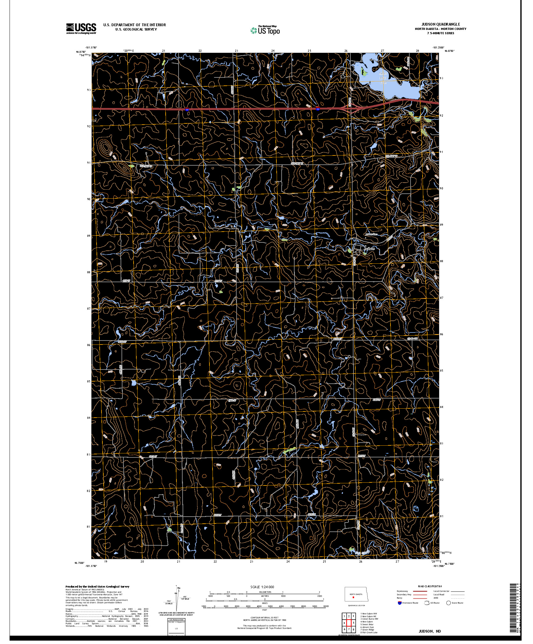 US TOPO 7.5-MINUTE MAP FOR JUDSON, ND