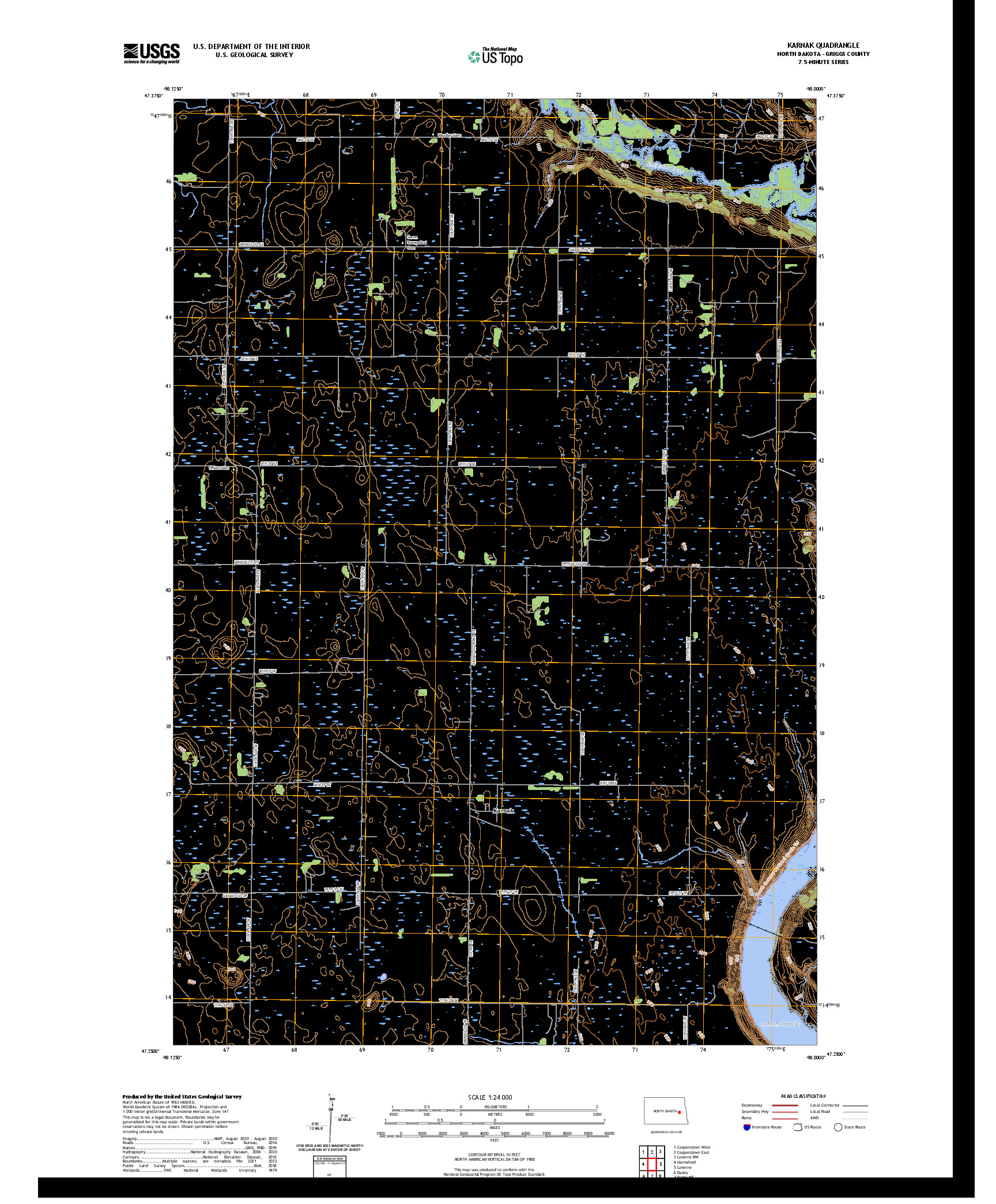 US TOPO 7.5-MINUTE MAP FOR KARNAK, ND