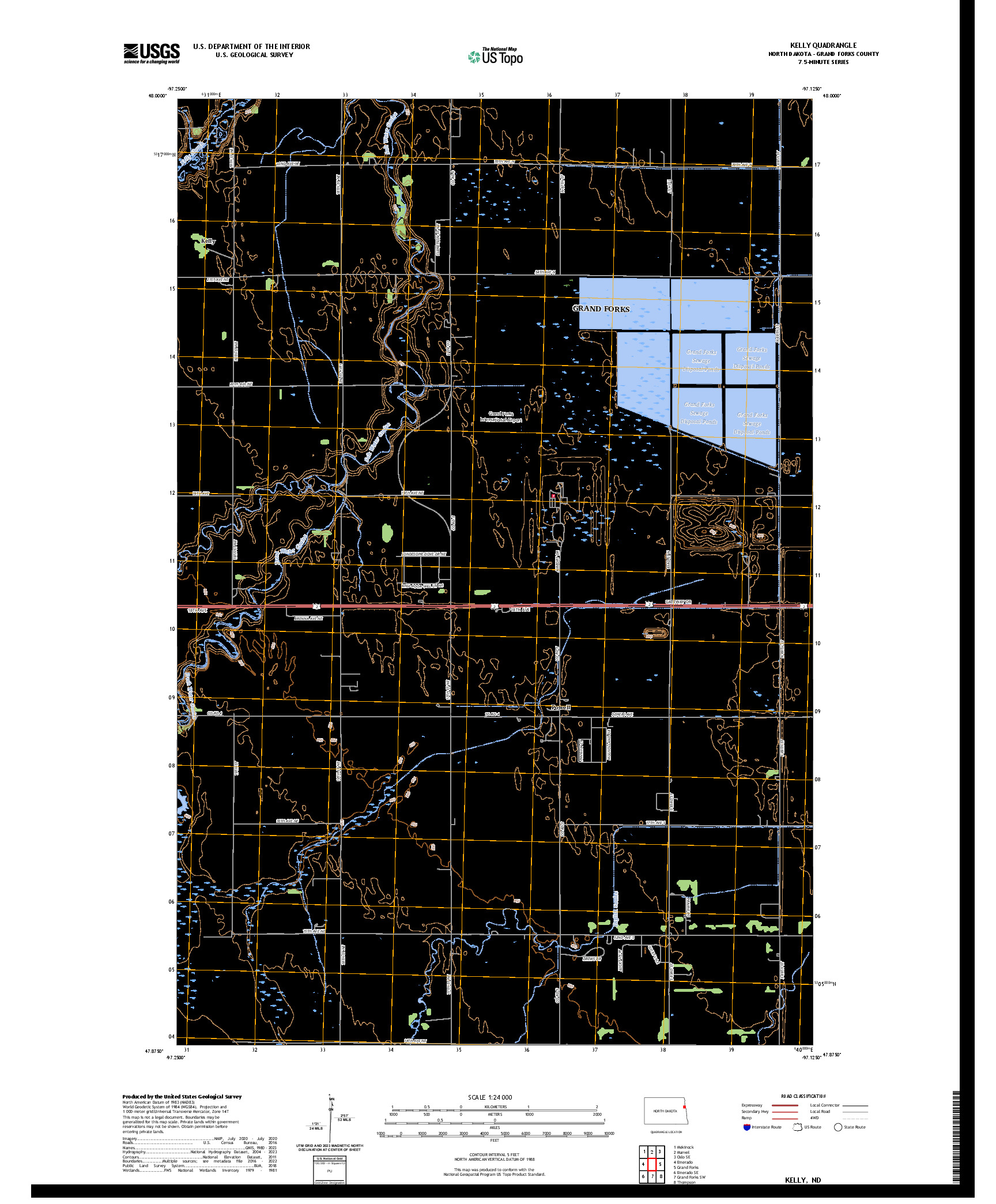 US TOPO 7.5-MINUTE MAP FOR KELLY, ND