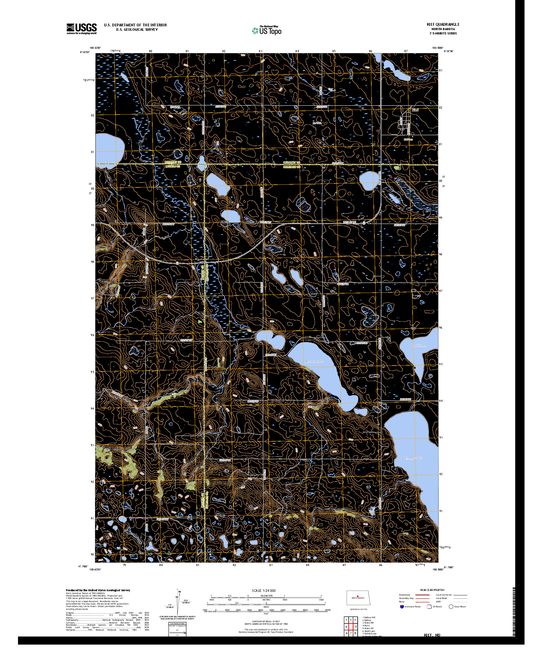 US TOPO 7.5-MINUTE MAP FOR KIEF, ND