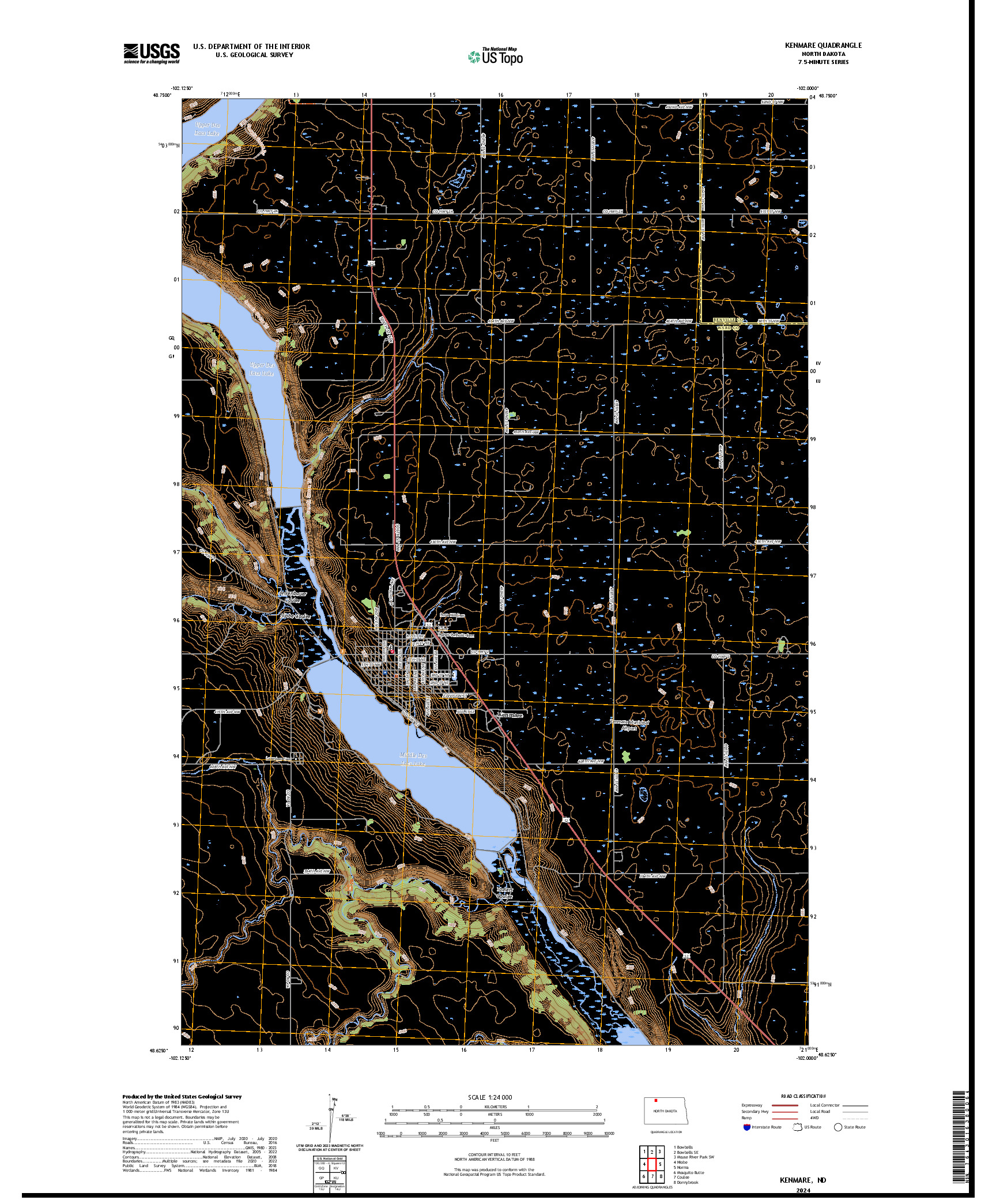 US TOPO 7.5-MINUTE MAP FOR KENMARE, ND