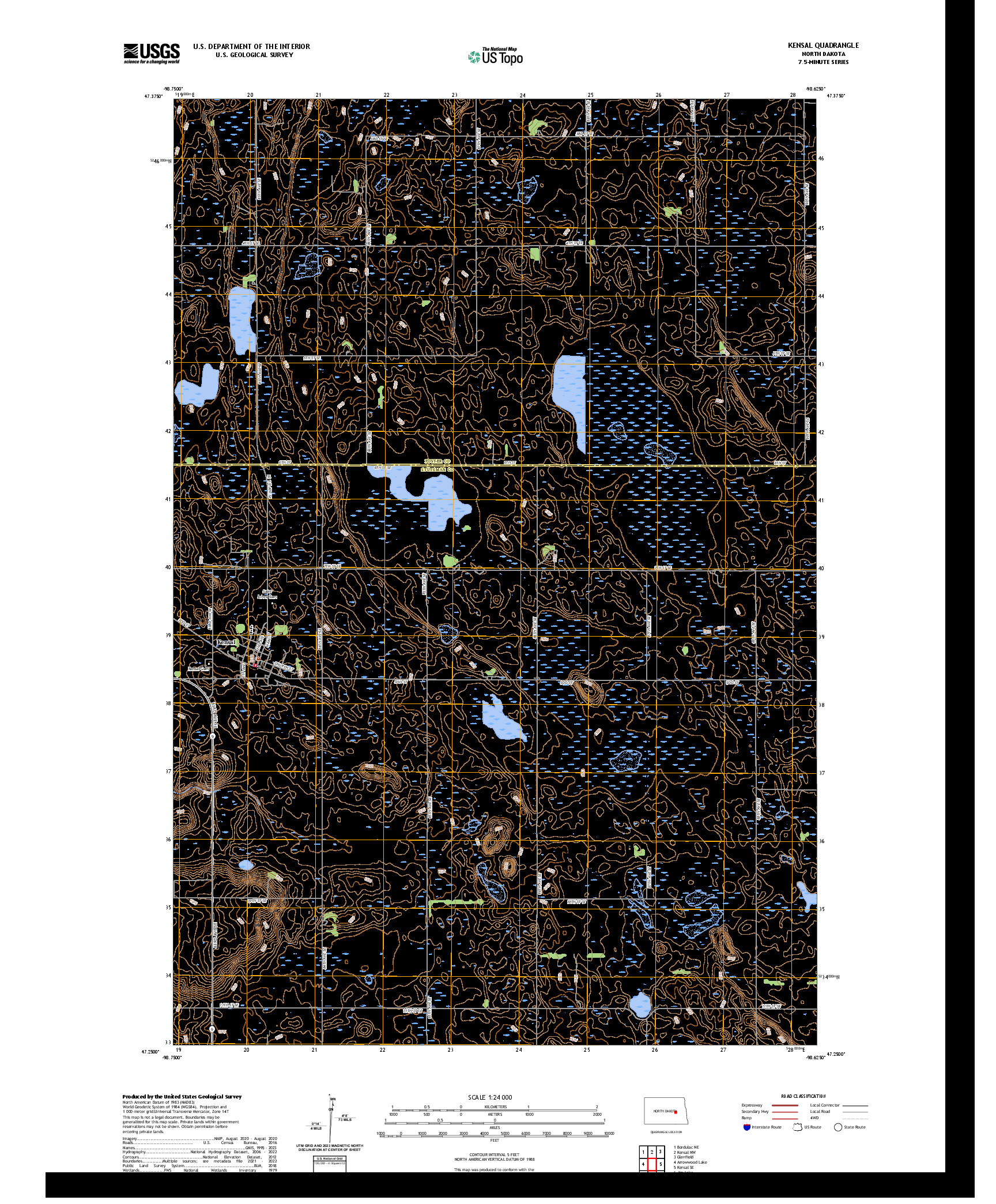 US TOPO 7.5-MINUTE MAP FOR KENSAL, ND