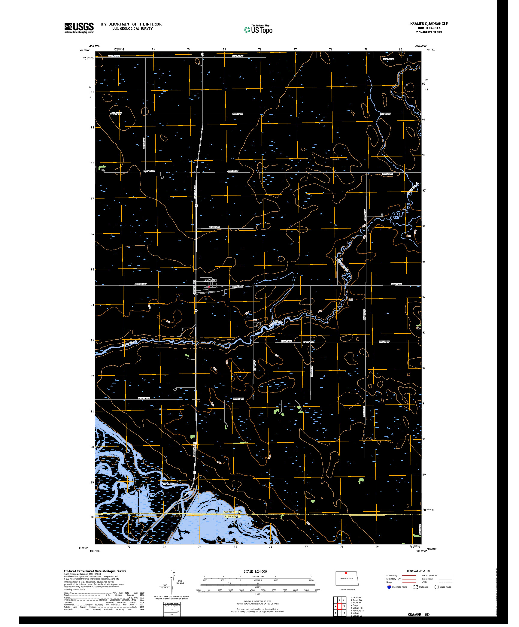 US TOPO 7.5-MINUTE MAP FOR KRAMER, ND