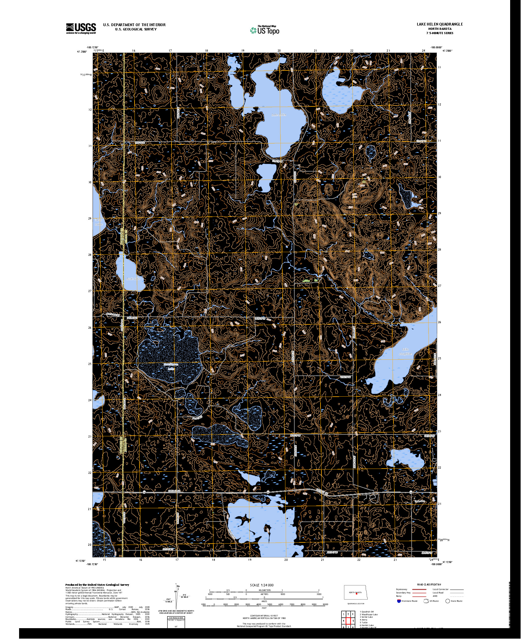 US TOPO 7.5-MINUTE MAP FOR LAKE HELEN, ND