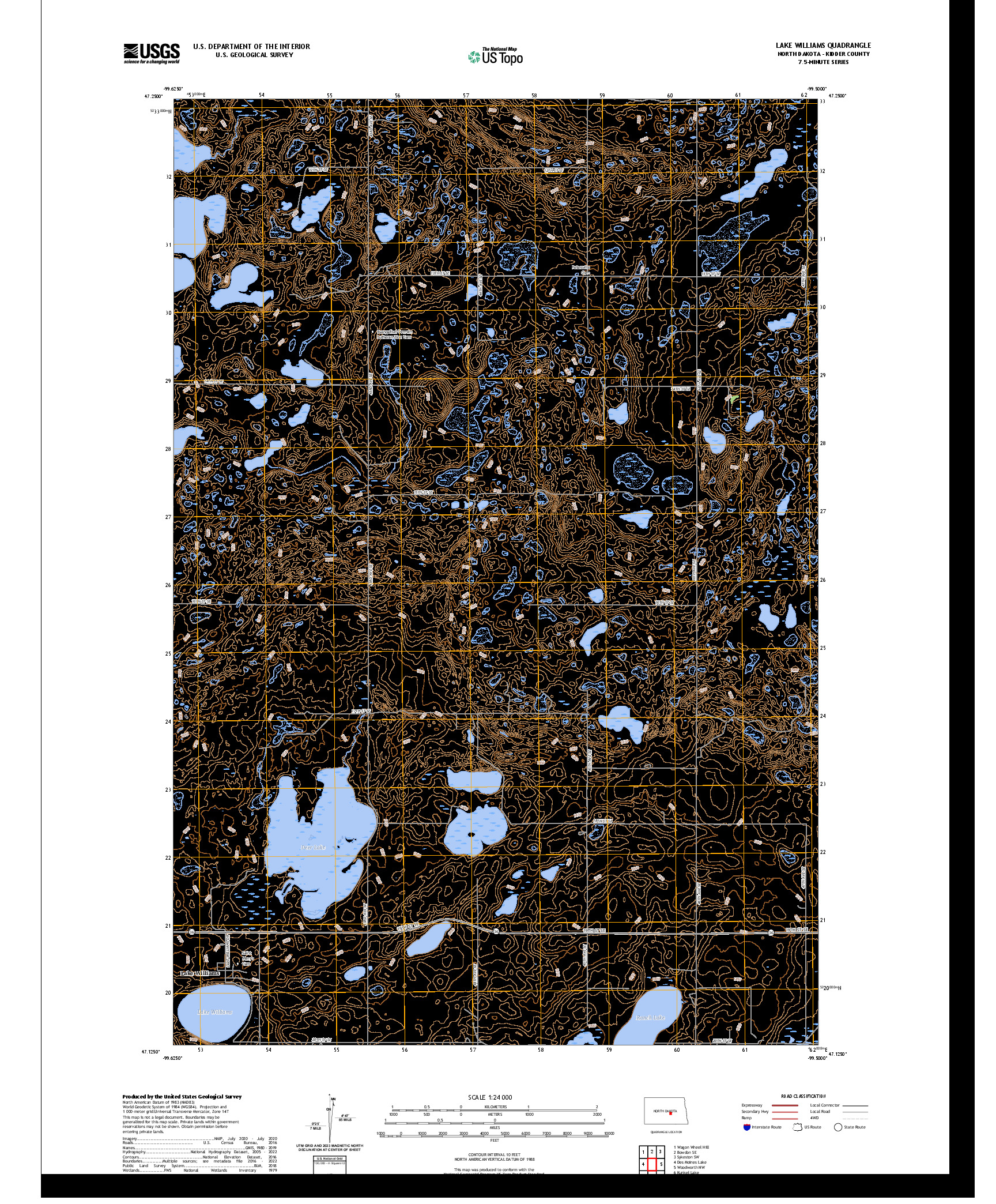 US TOPO 7.5-MINUTE MAP FOR LAKE WILLIAMS, ND