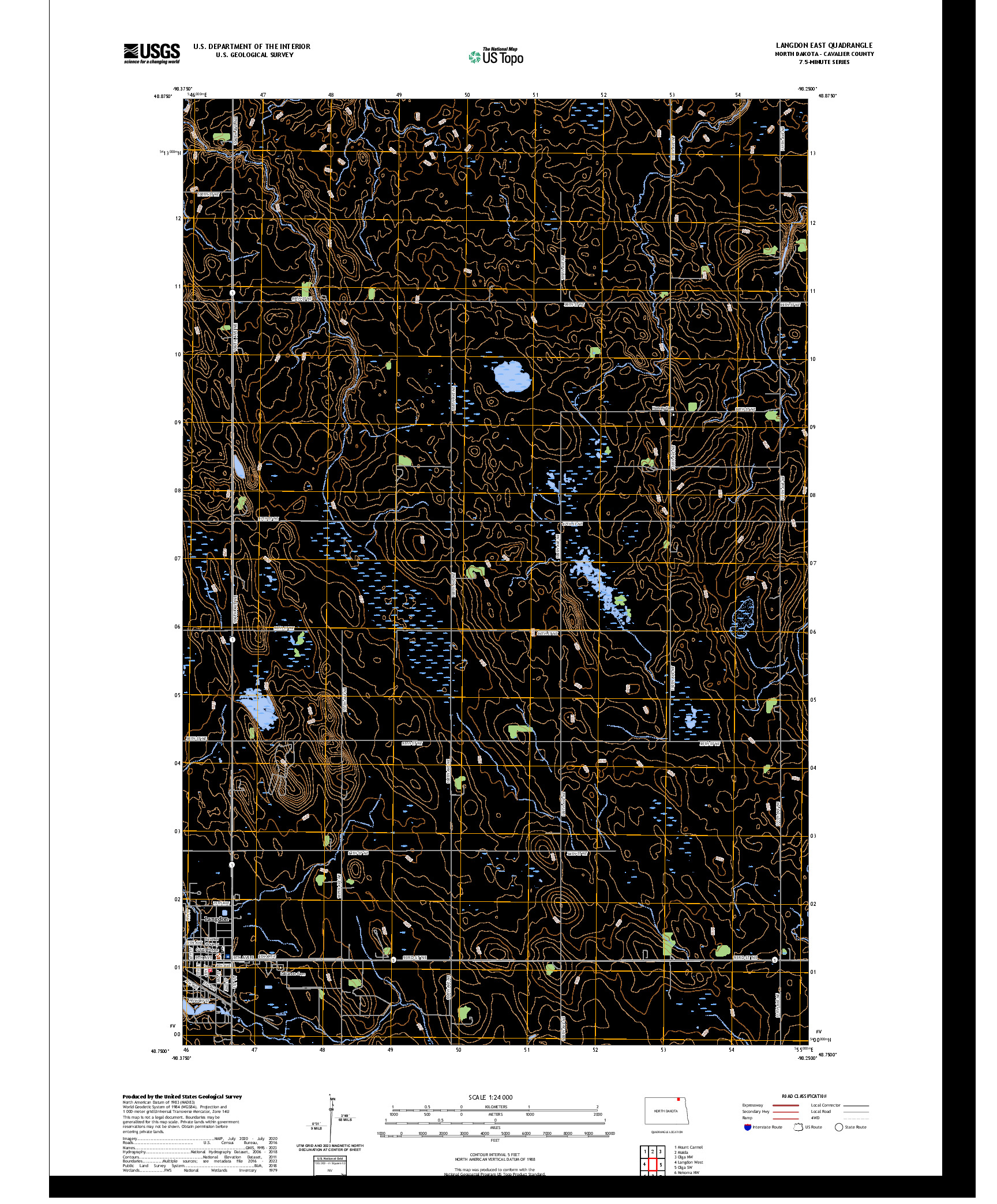 US TOPO 7.5-MINUTE MAP FOR LANGDON EAST, ND