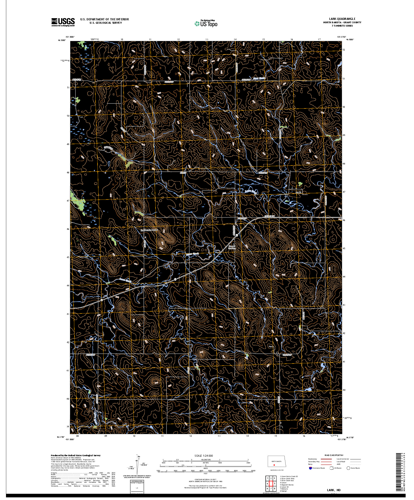US TOPO 7.5-MINUTE MAP FOR LARK, ND