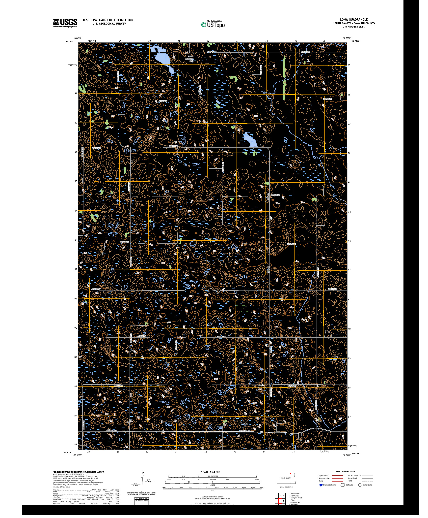 US TOPO 7.5-MINUTE MAP FOR LOMA, ND