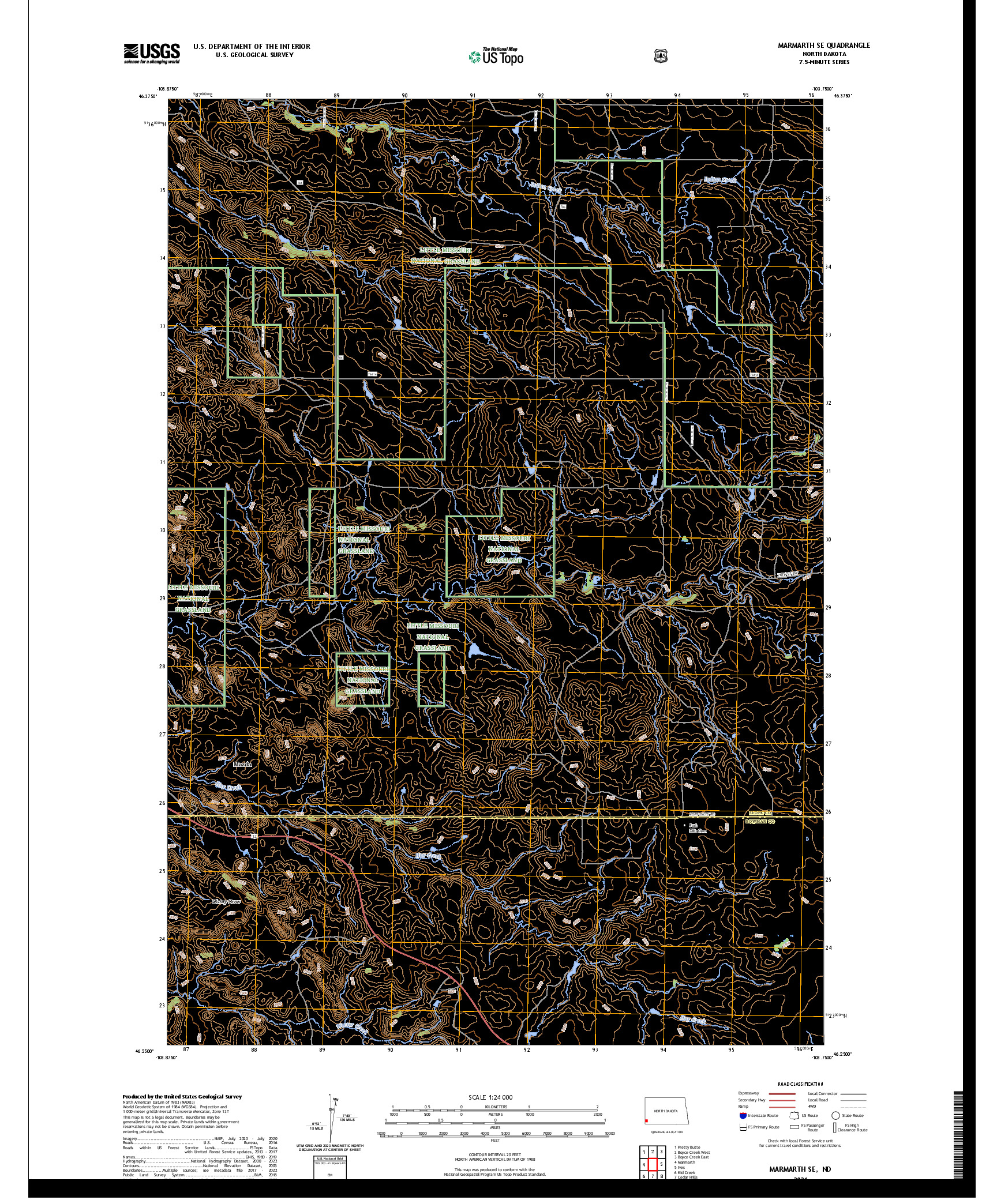 US TOPO 7.5-MINUTE MAP FOR MARMARTH SE, ND