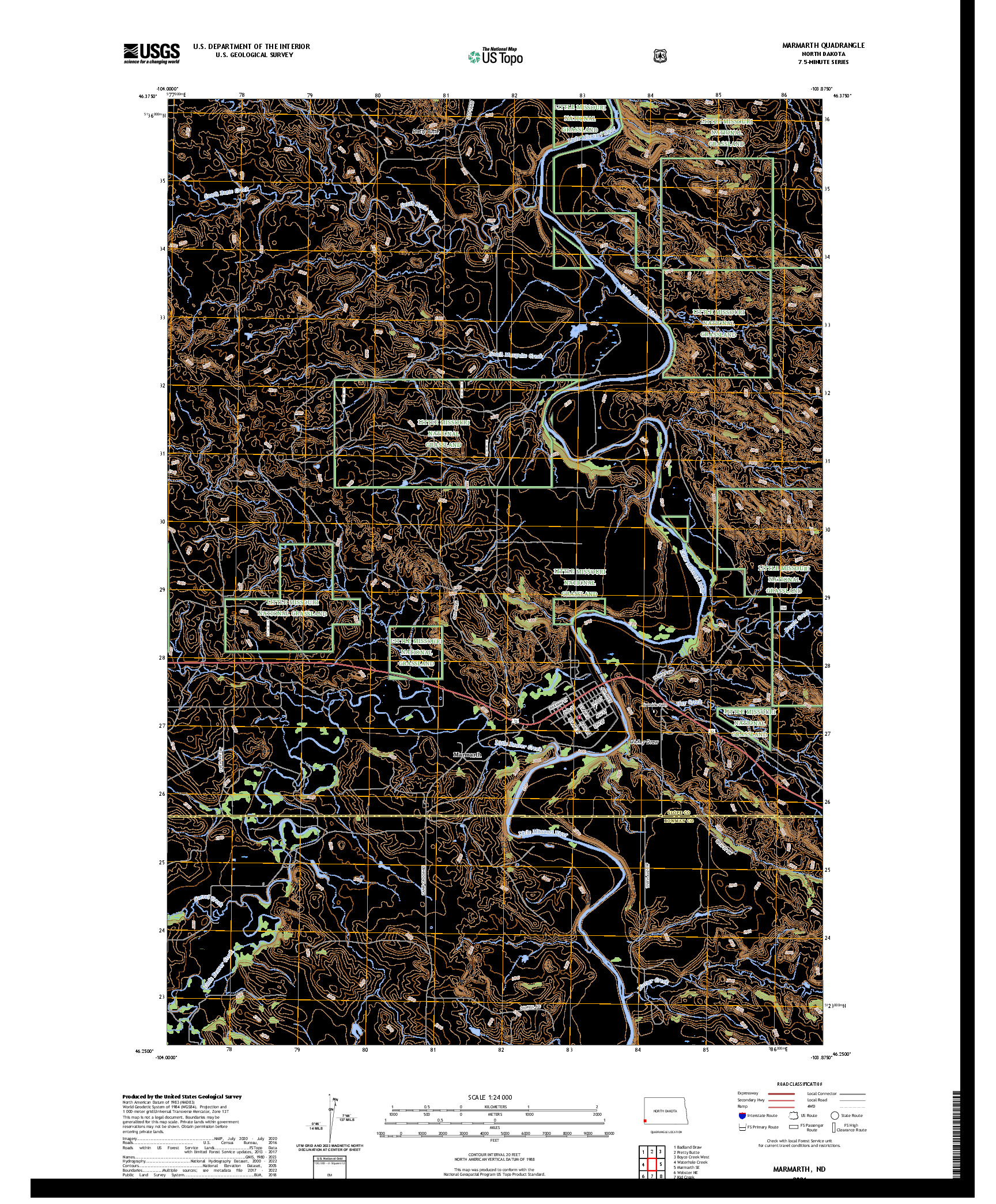 US TOPO 7.5-MINUTE MAP FOR MARMARTH, ND