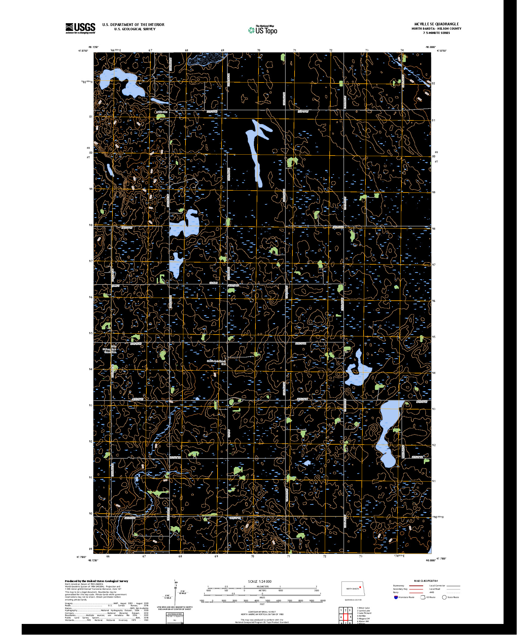 US TOPO 7.5-MINUTE MAP FOR MCVILLE SE, ND