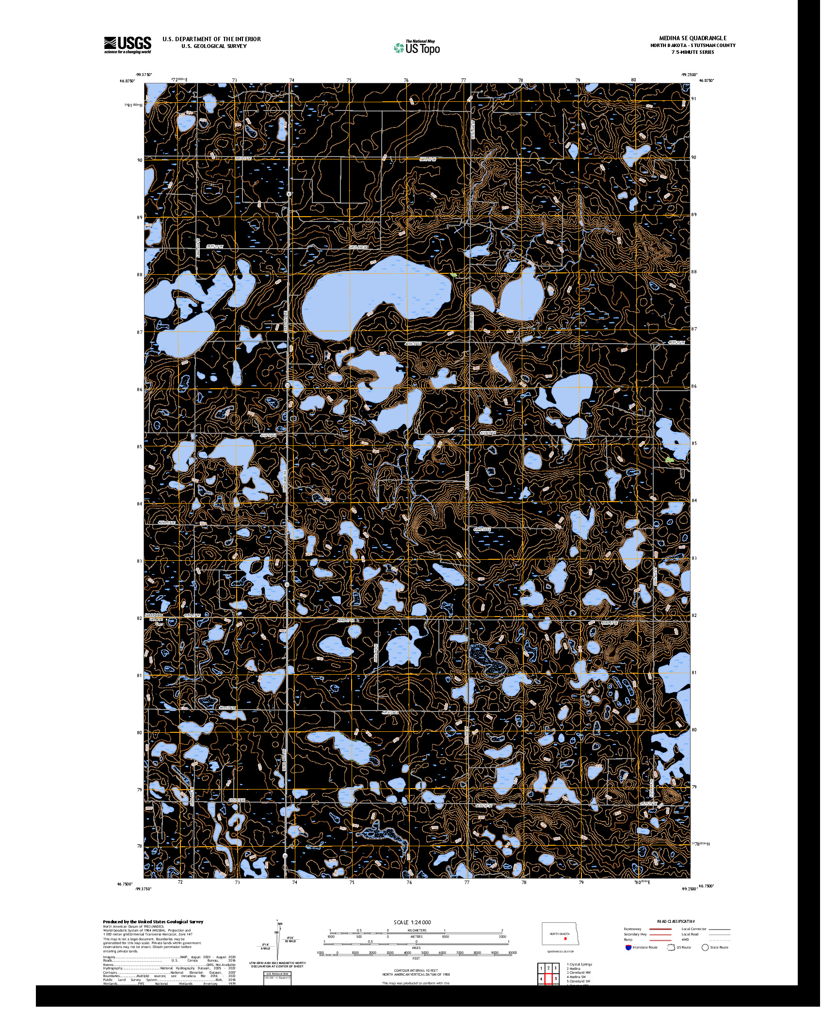 US TOPO 7.5-MINUTE MAP FOR MEDINA SE, ND