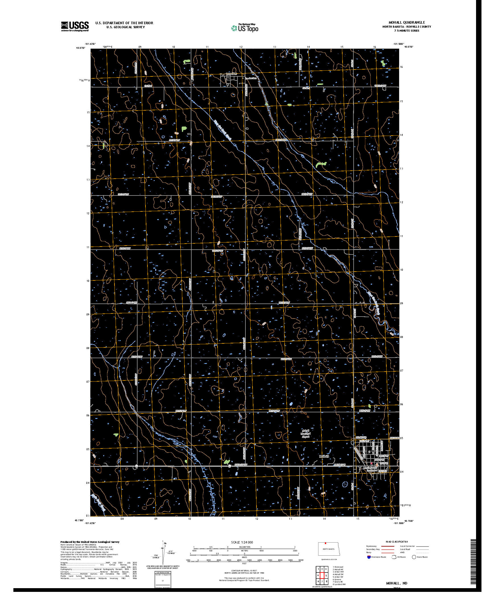 US TOPO 7.5-MINUTE MAP FOR MOHALL, ND