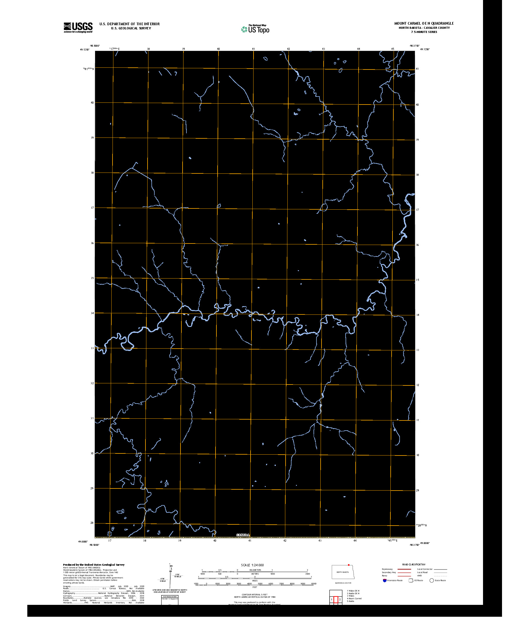 US TOPO 7.5-MINUTE MAP FOR MOUNT CARMEL OE N, ND,MB