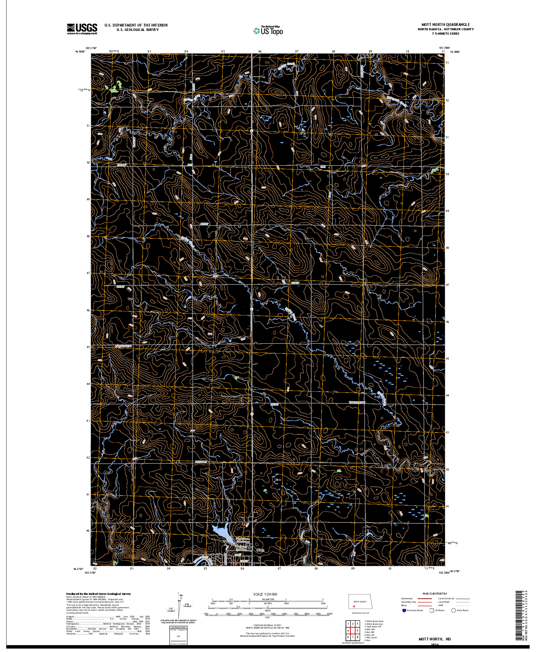 US TOPO 7.5-MINUTE MAP FOR MOTT NORTH, ND