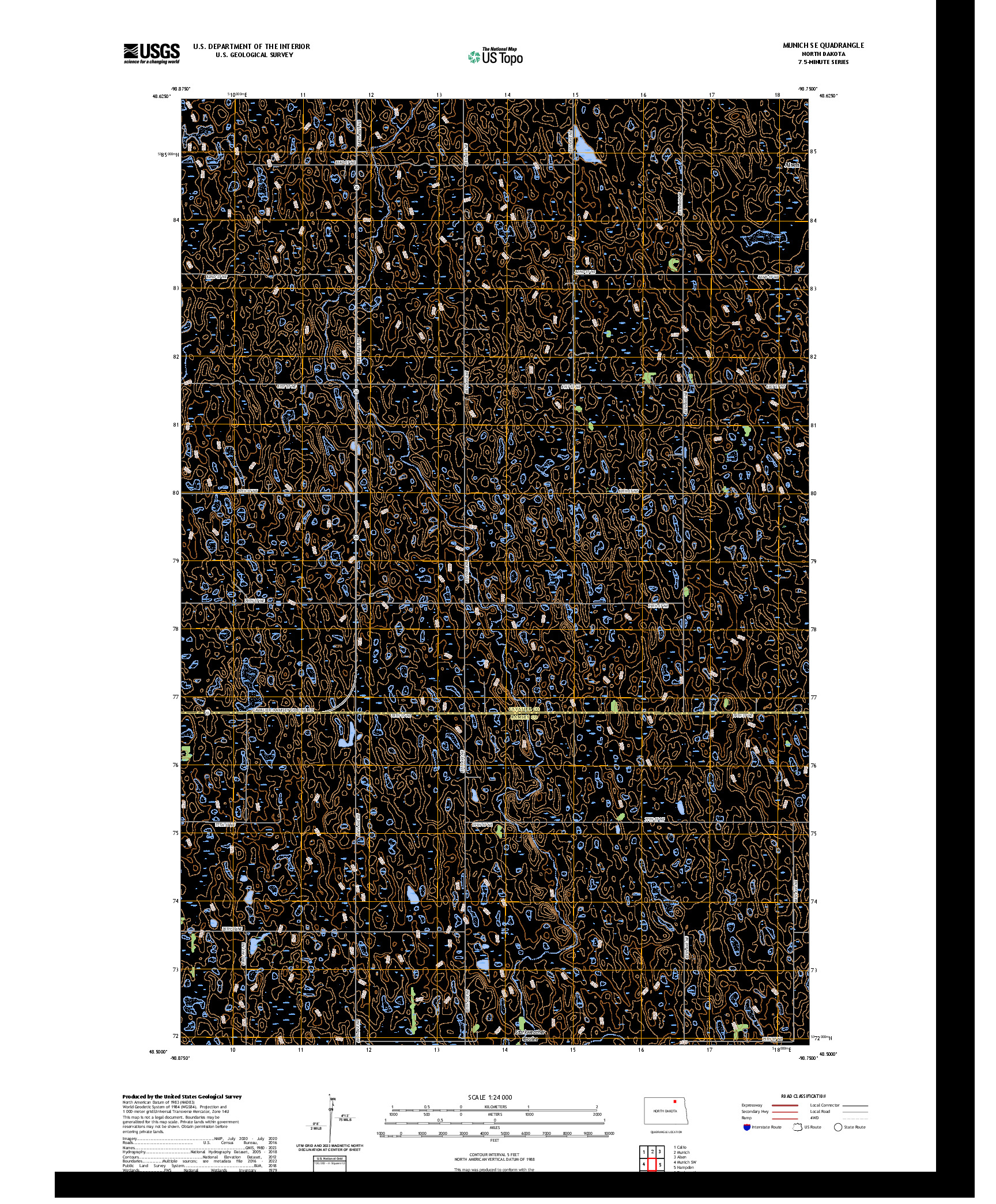 US TOPO 7.5-MINUTE MAP FOR MUNICH SE, ND