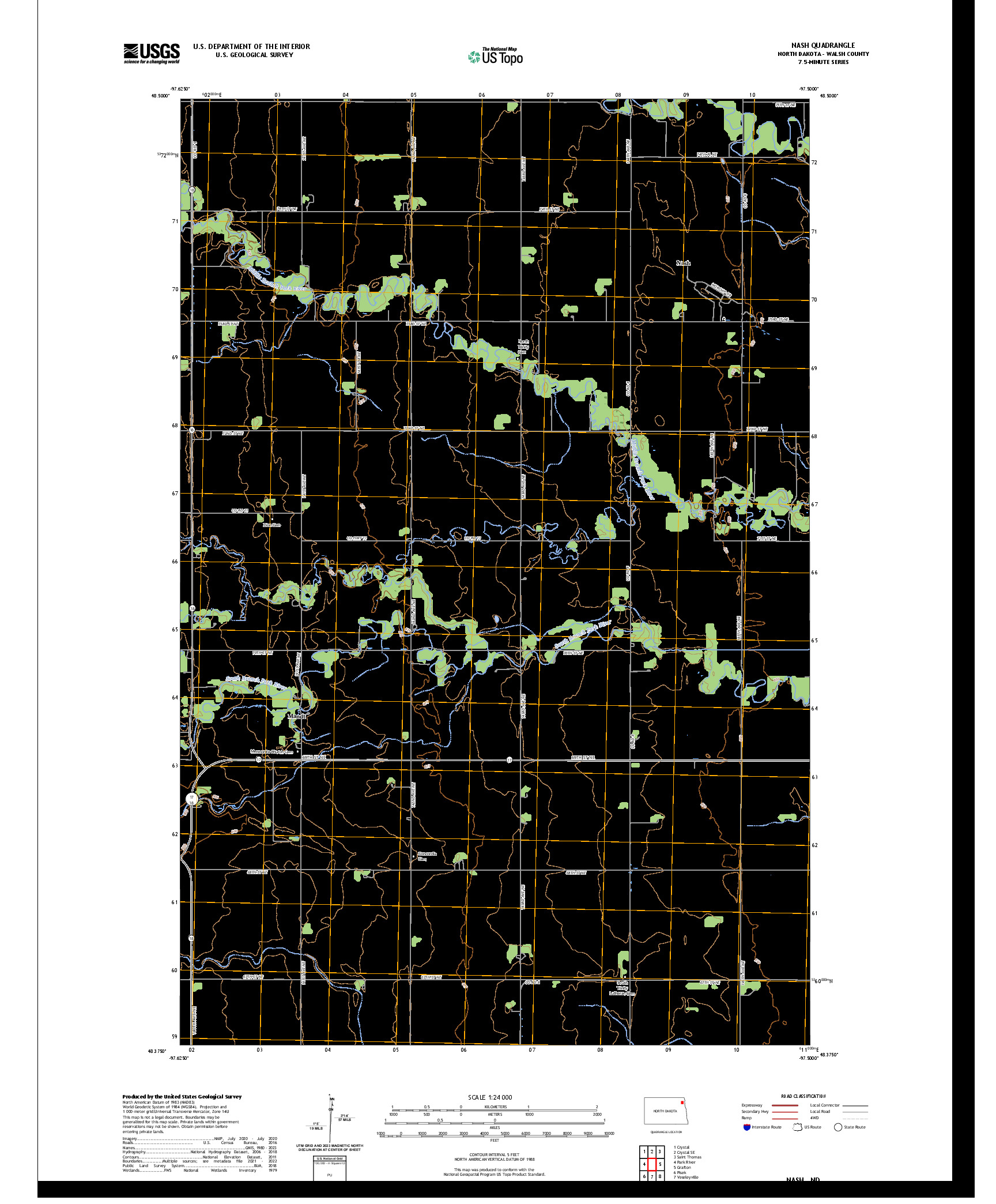 US TOPO 7.5-MINUTE MAP FOR NASH, ND