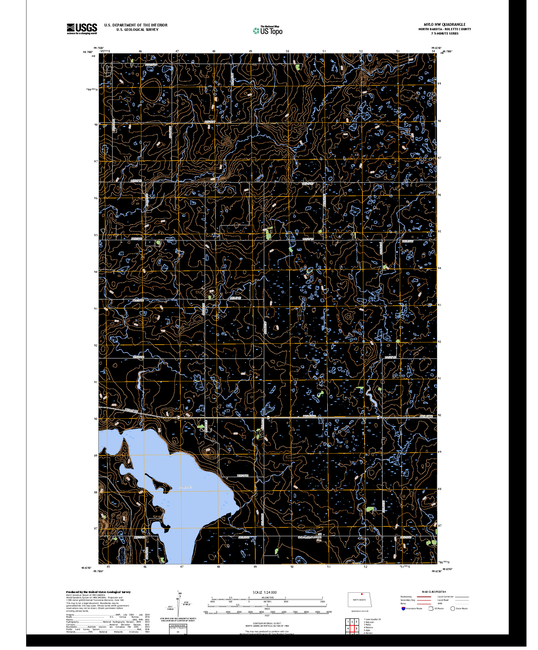 US TOPO 7.5-MINUTE MAP FOR MYLO NW, ND