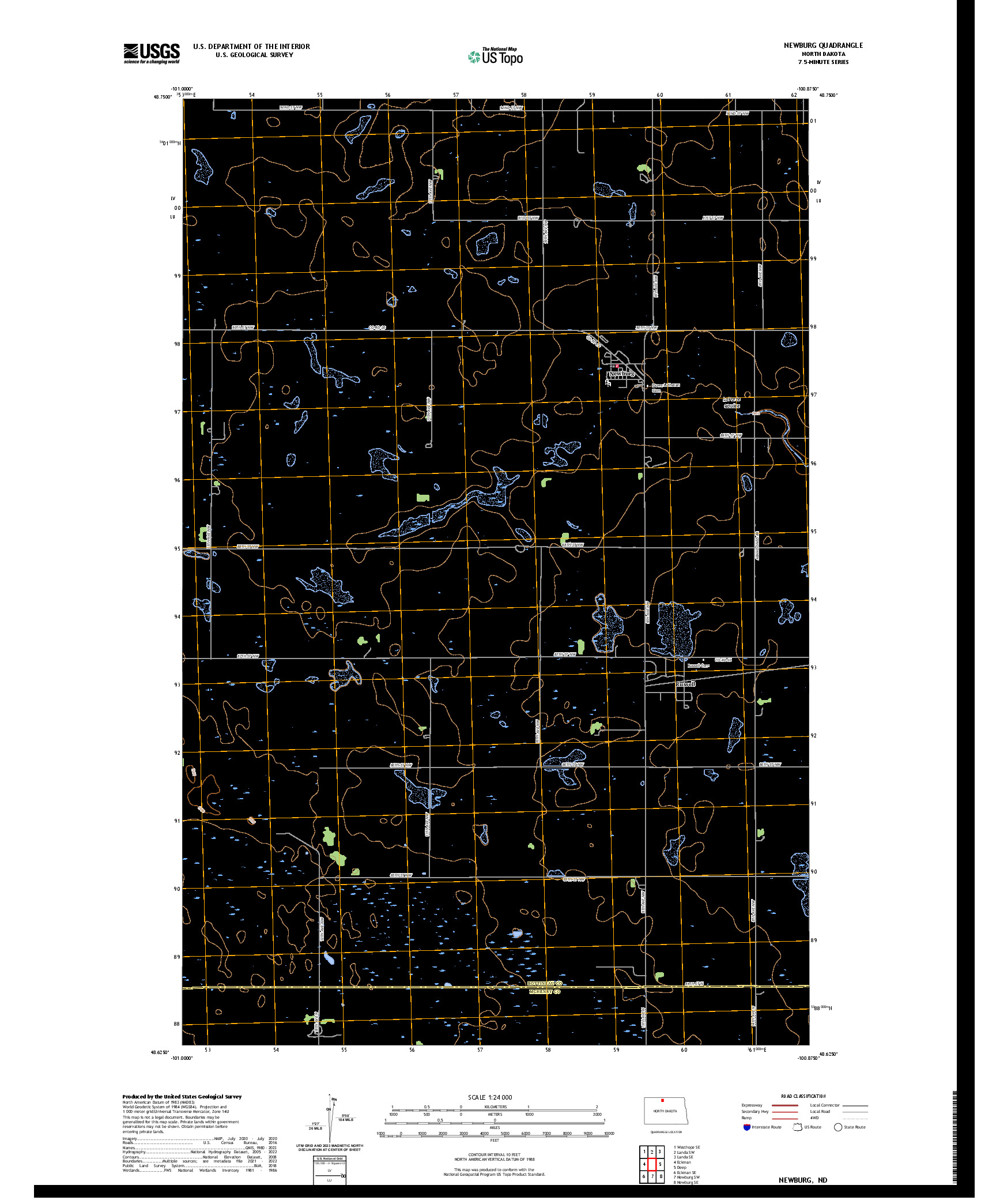 US TOPO 7.5-MINUTE MAP FOR NEWBURG, ND
