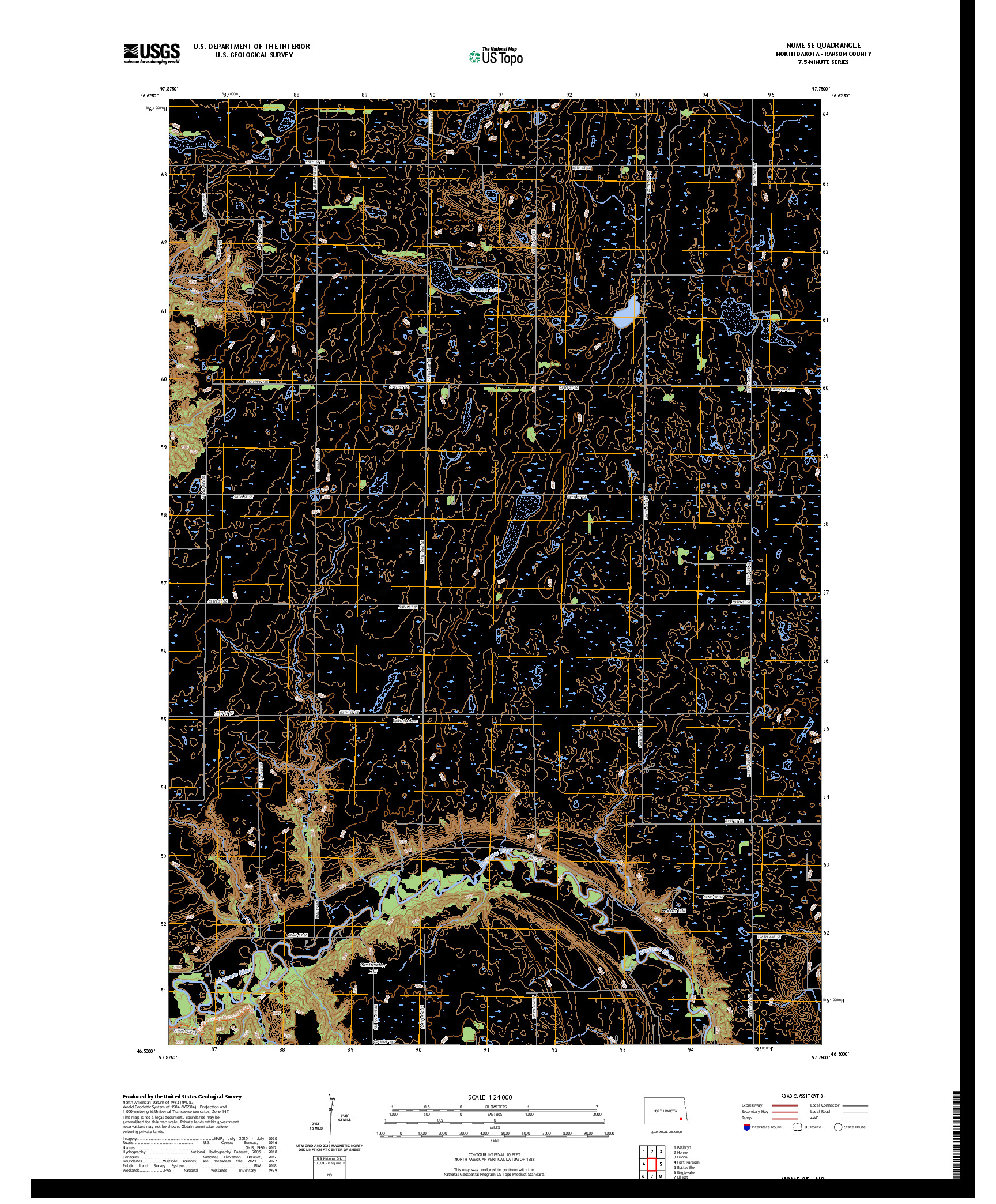 US TOPO 7.5-MINUTE MAP FOR NOME SE, ND
