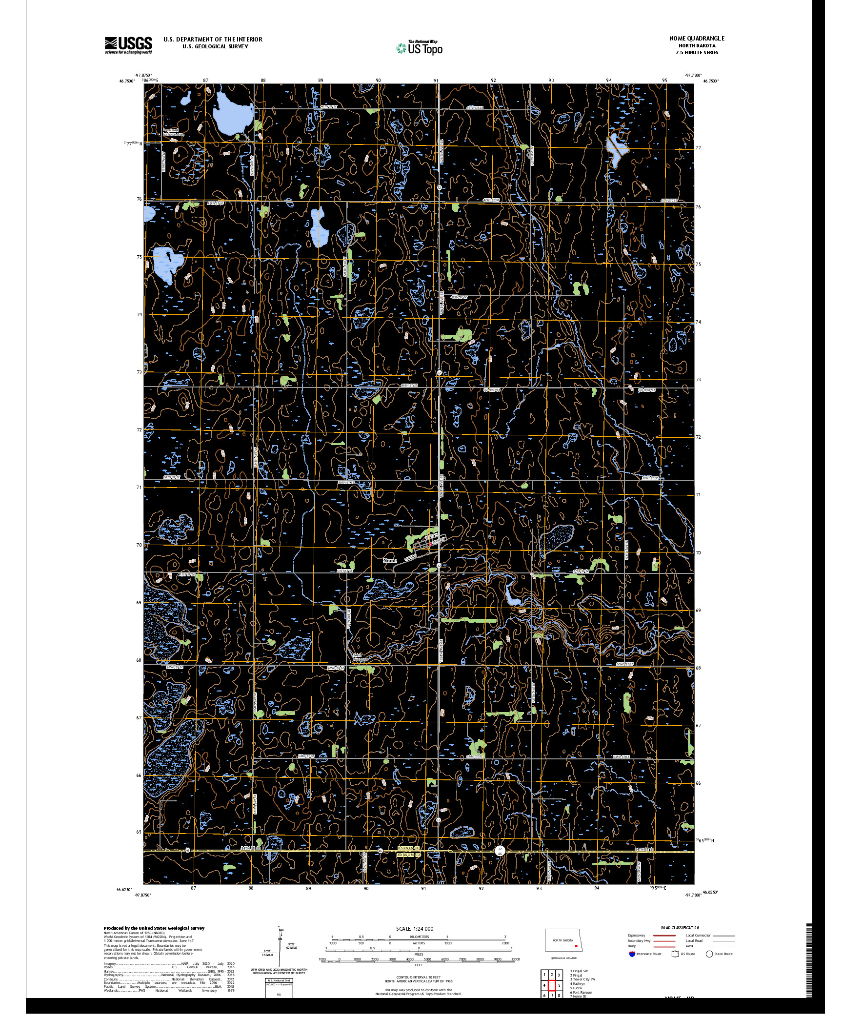US TOPO 7.5-MINUTE MAP FOR NOME, ND