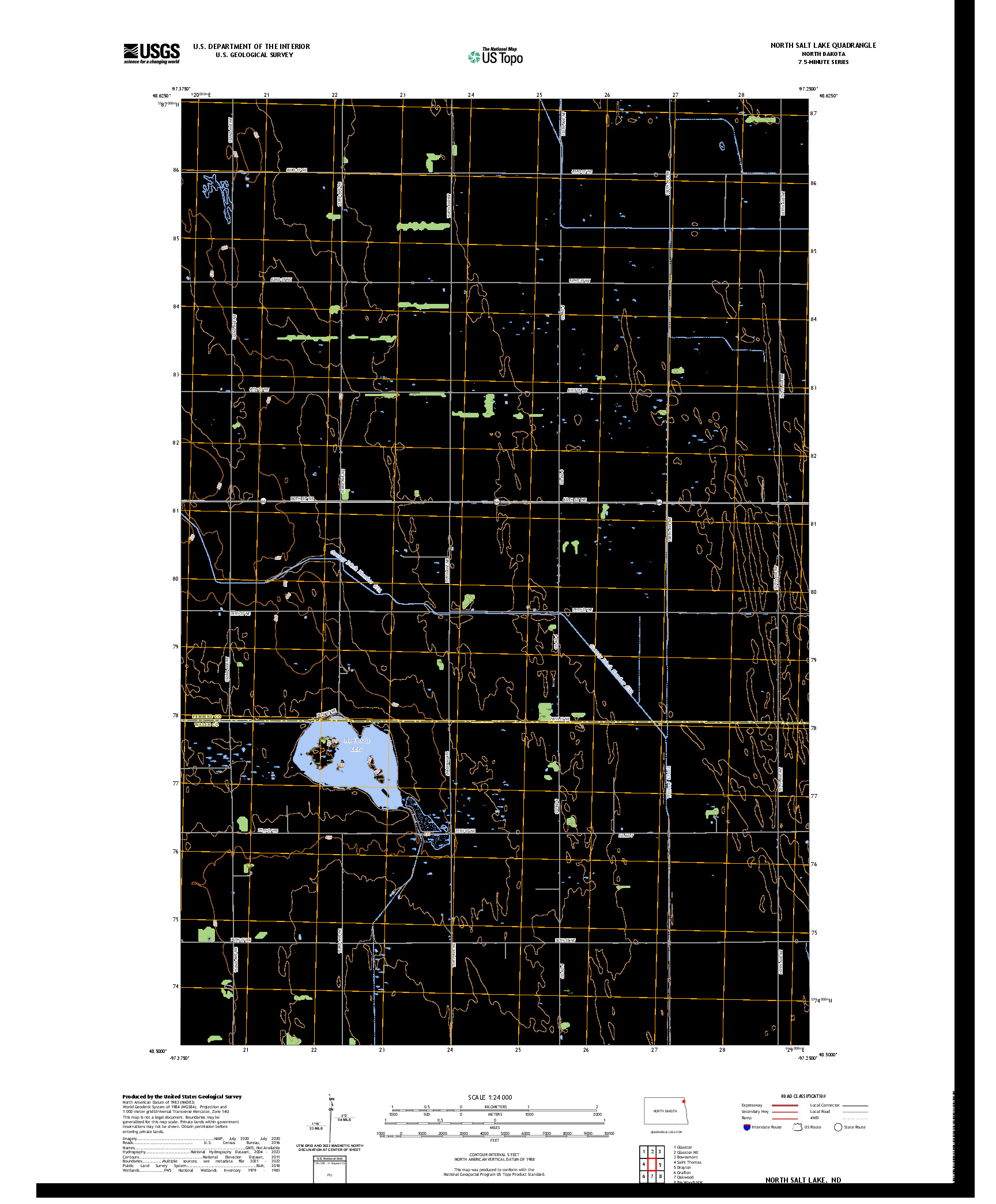 US TOPO 7.5-MINUTE MAP FOR NORTH SALT LAKE, ND