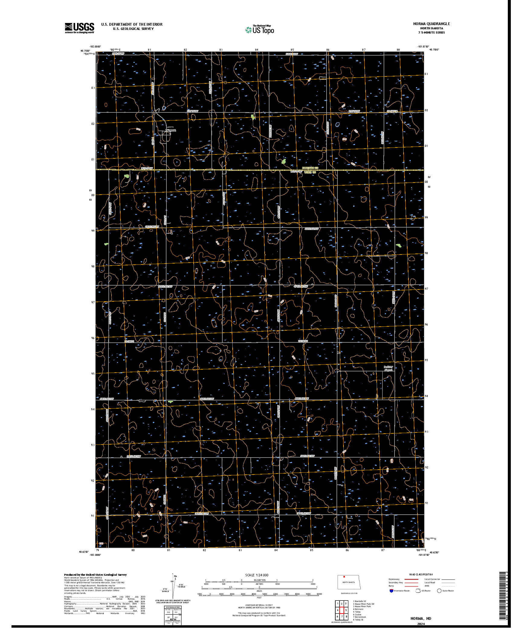 US TOPO 7.5-MINUTE MAP FOR NORMA, ND