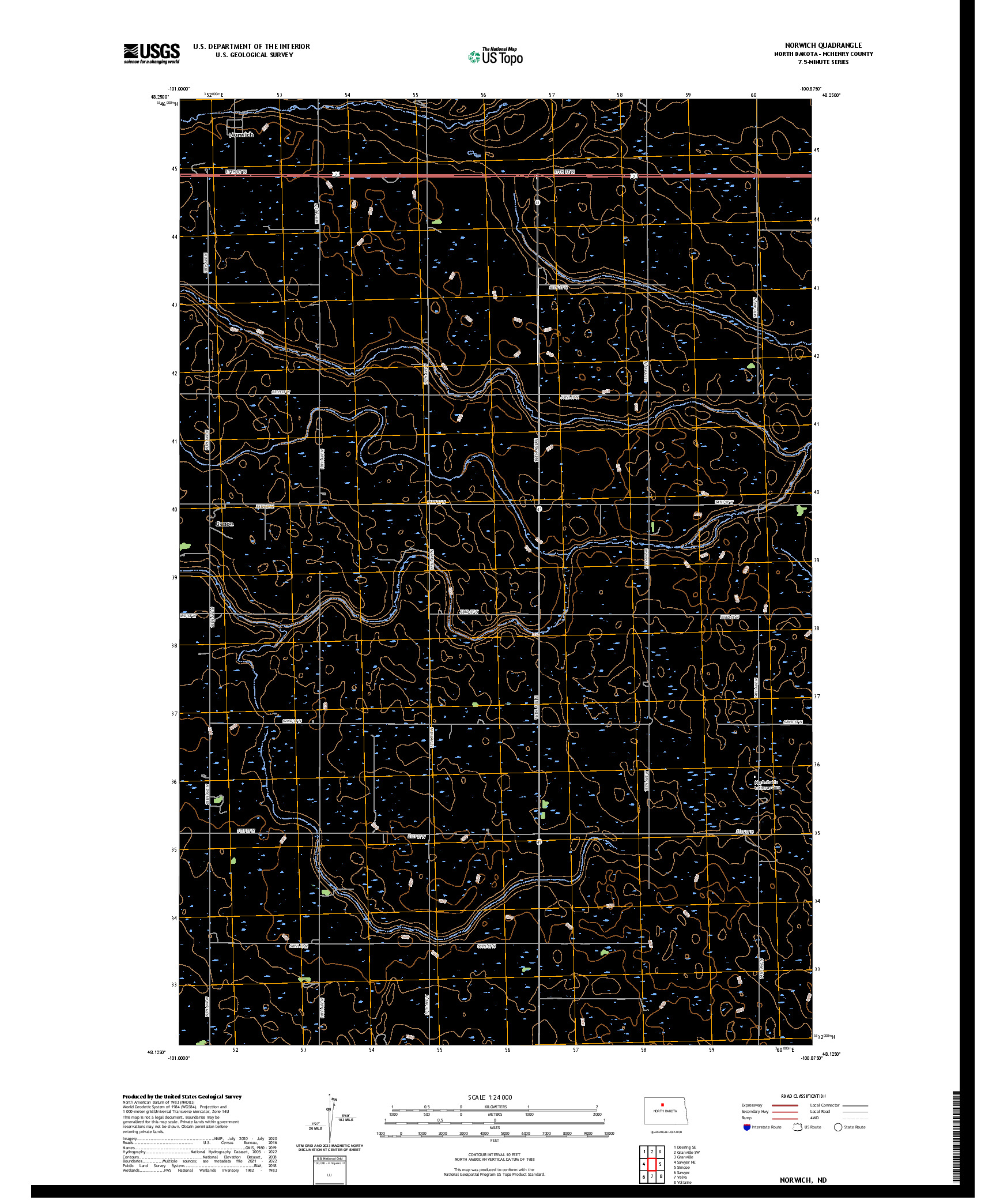 US TOPO 7.5-MINUTE MAP FOR NORWICH, ND