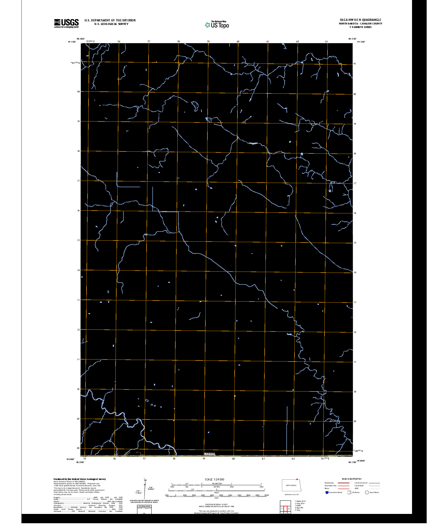 US TOPO 7.5-MINUTE MAP FOR OLGA NW OE N, ND,MB
