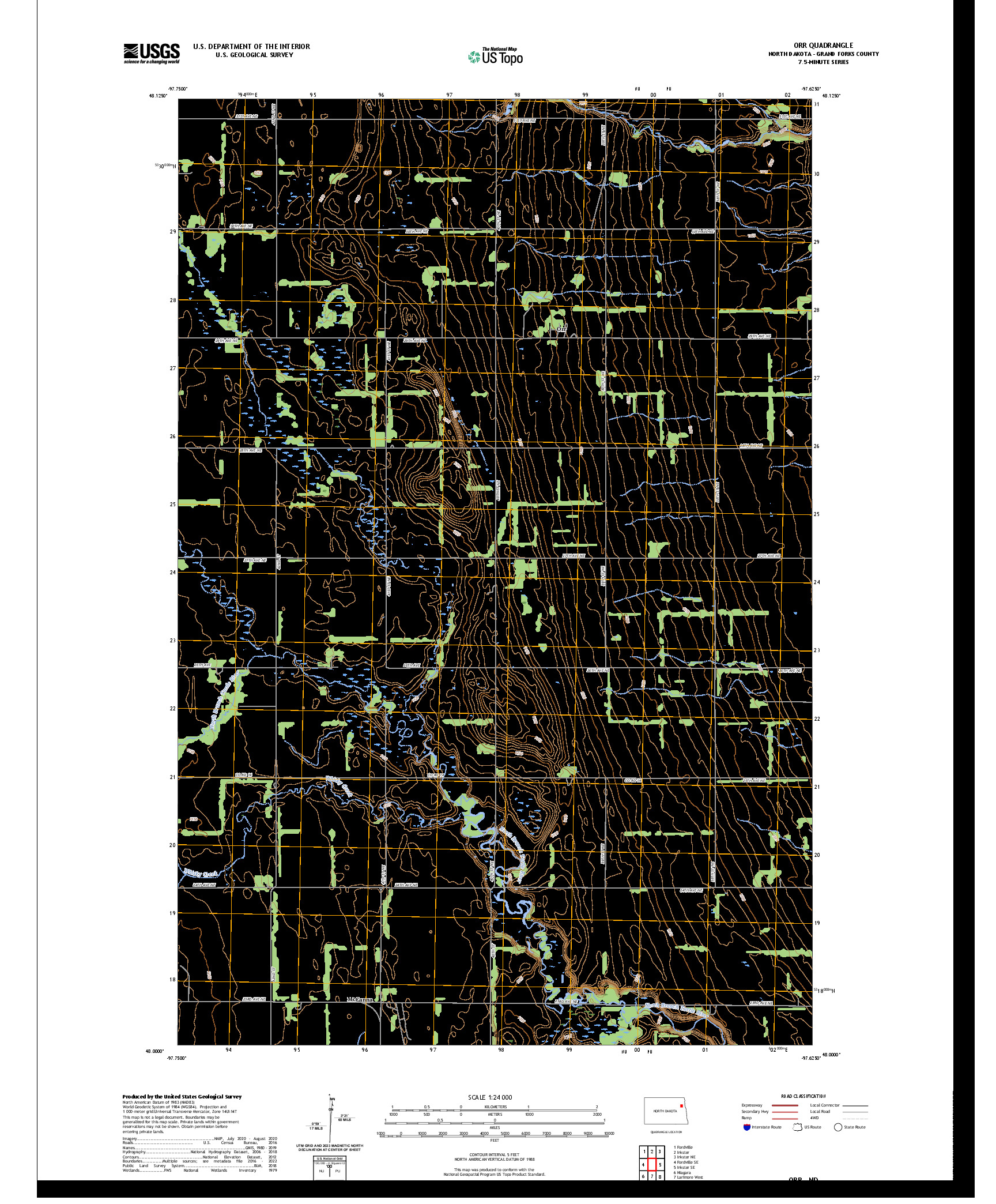 US TOPO 7.5-MINUTE MAP FOR ORR, ND