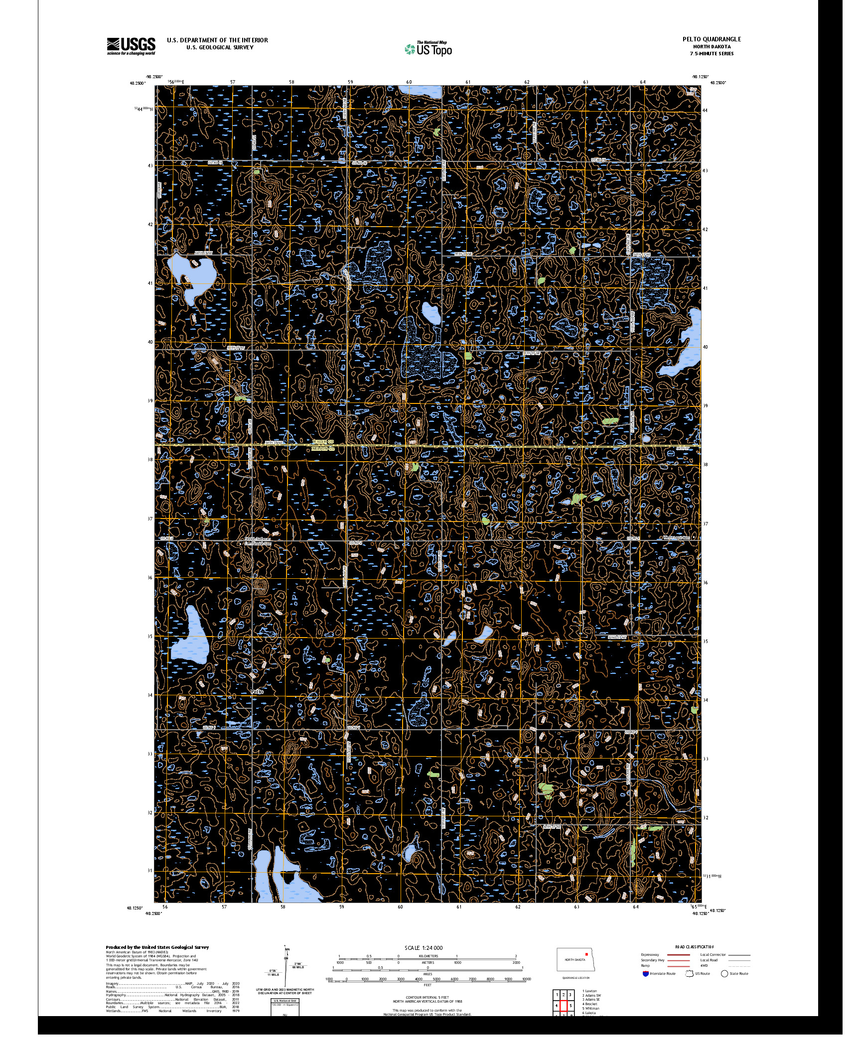 US TOPO 7.5-MINUTE MAP FOR PELTO, ND