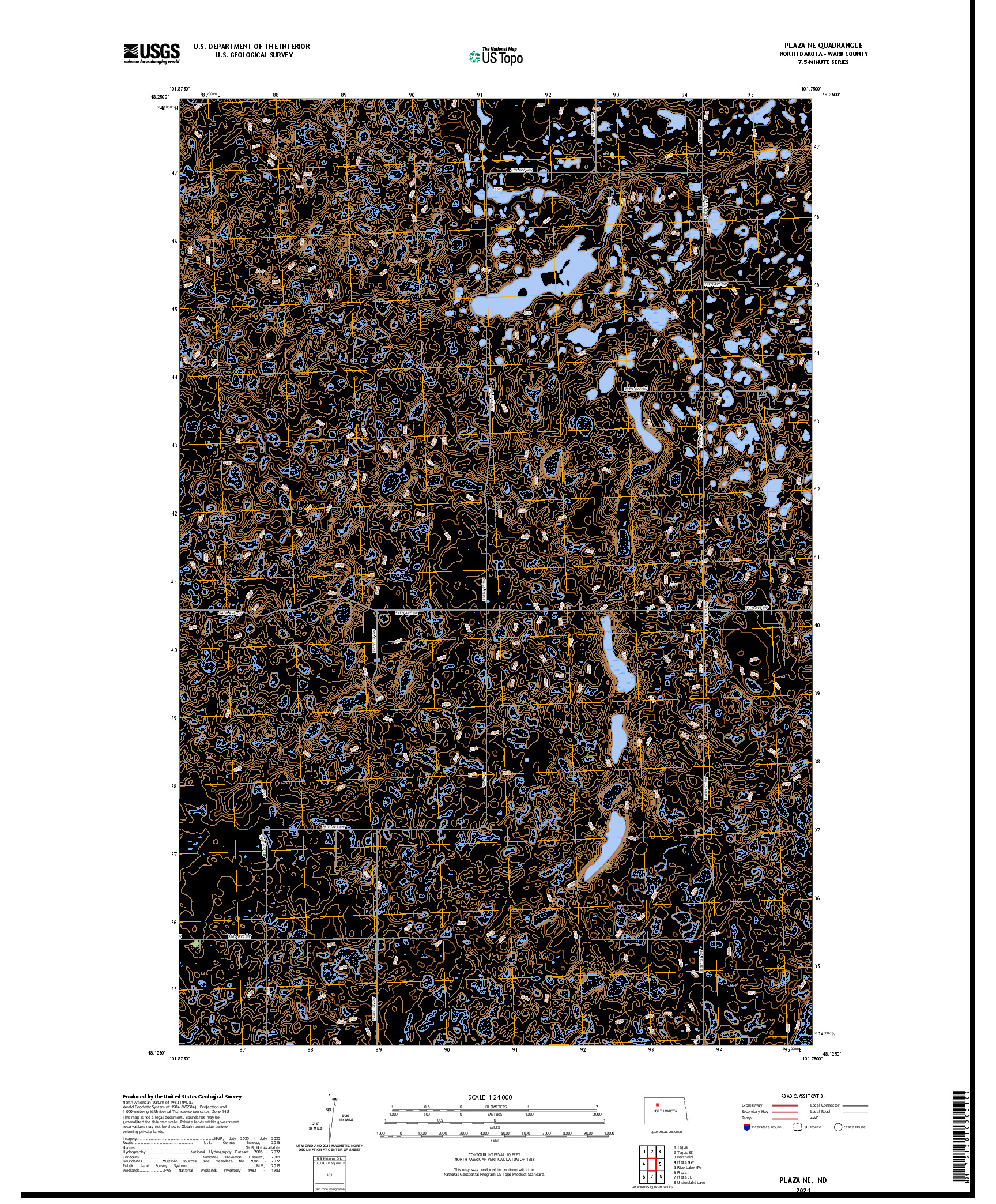 US TOPO 7.5-MINUTE MAP FOR PLAZA NE, ND