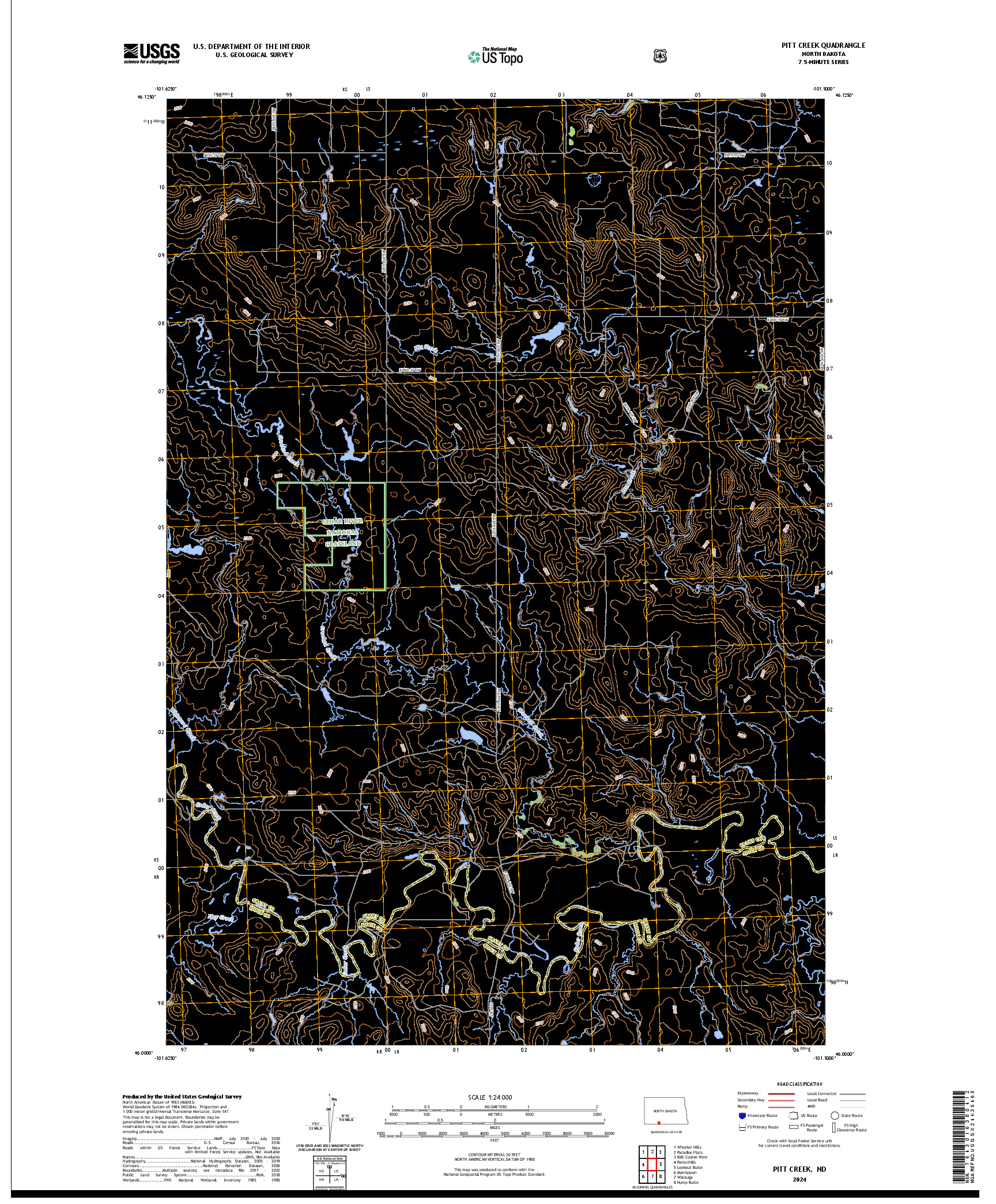 US TOPO 7.5-MINUTE MAP FOR PITT CREEK, ND