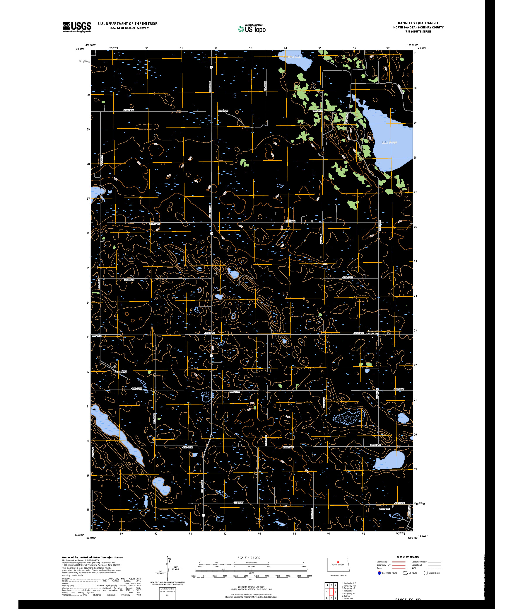 US TOPO 7.5-MINUTE MAP FOR RANGELEY, ND
