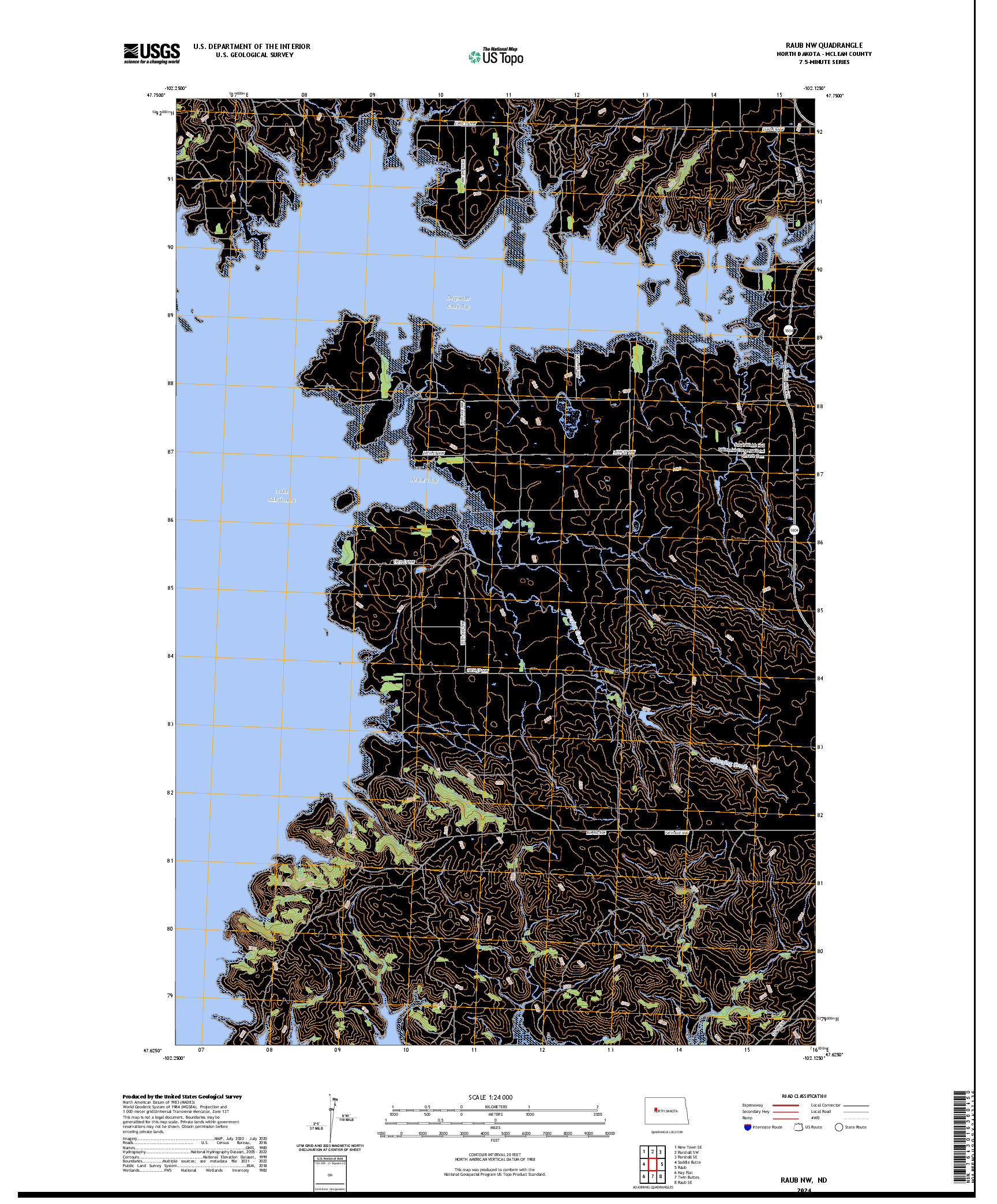 US TOPO 7.5-MINUTE MAP FOR RAUB NW, ND