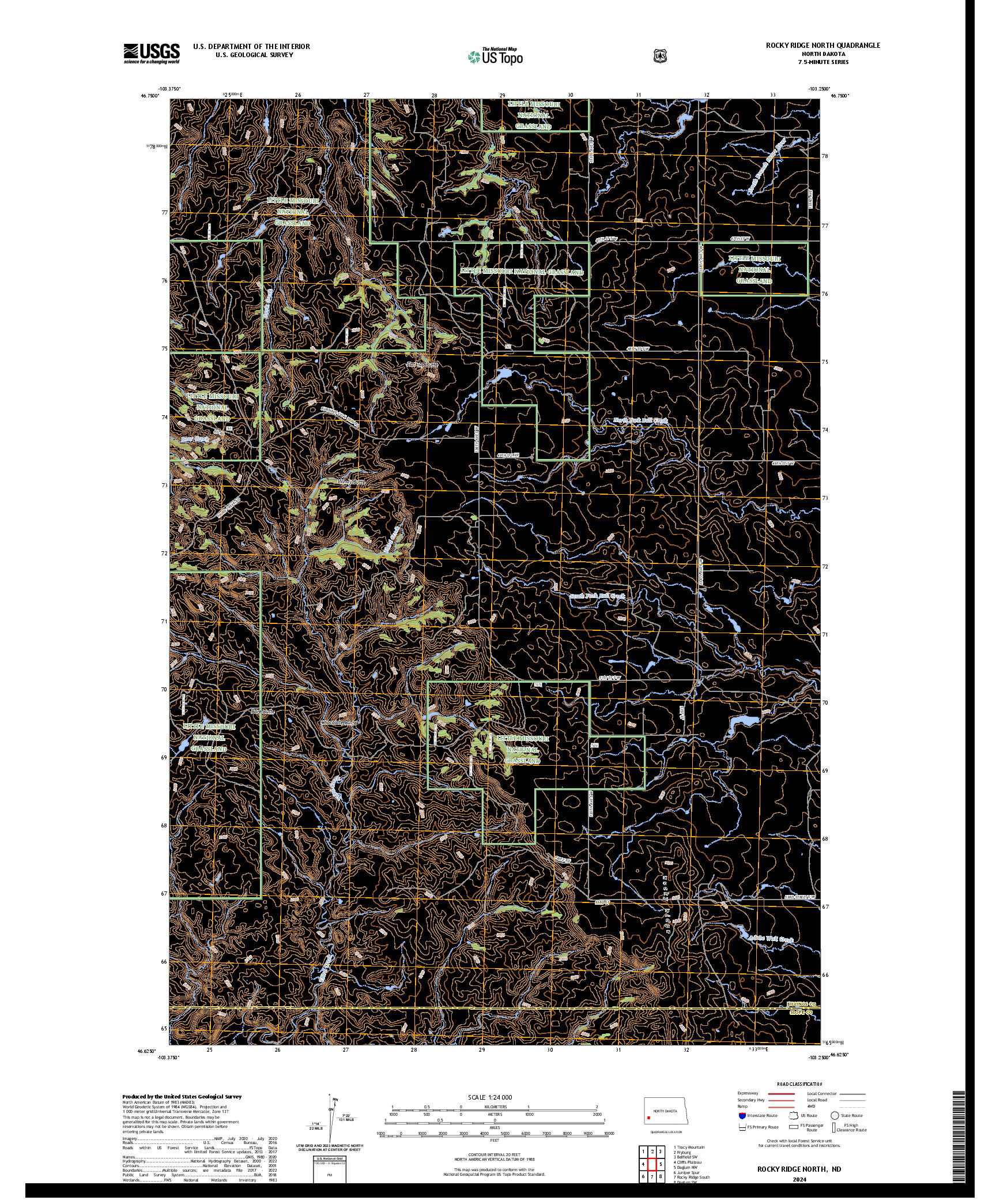 US TOPO 7.5-MINUTE MAP FOR ROCKY RIDGE NORTH, ND