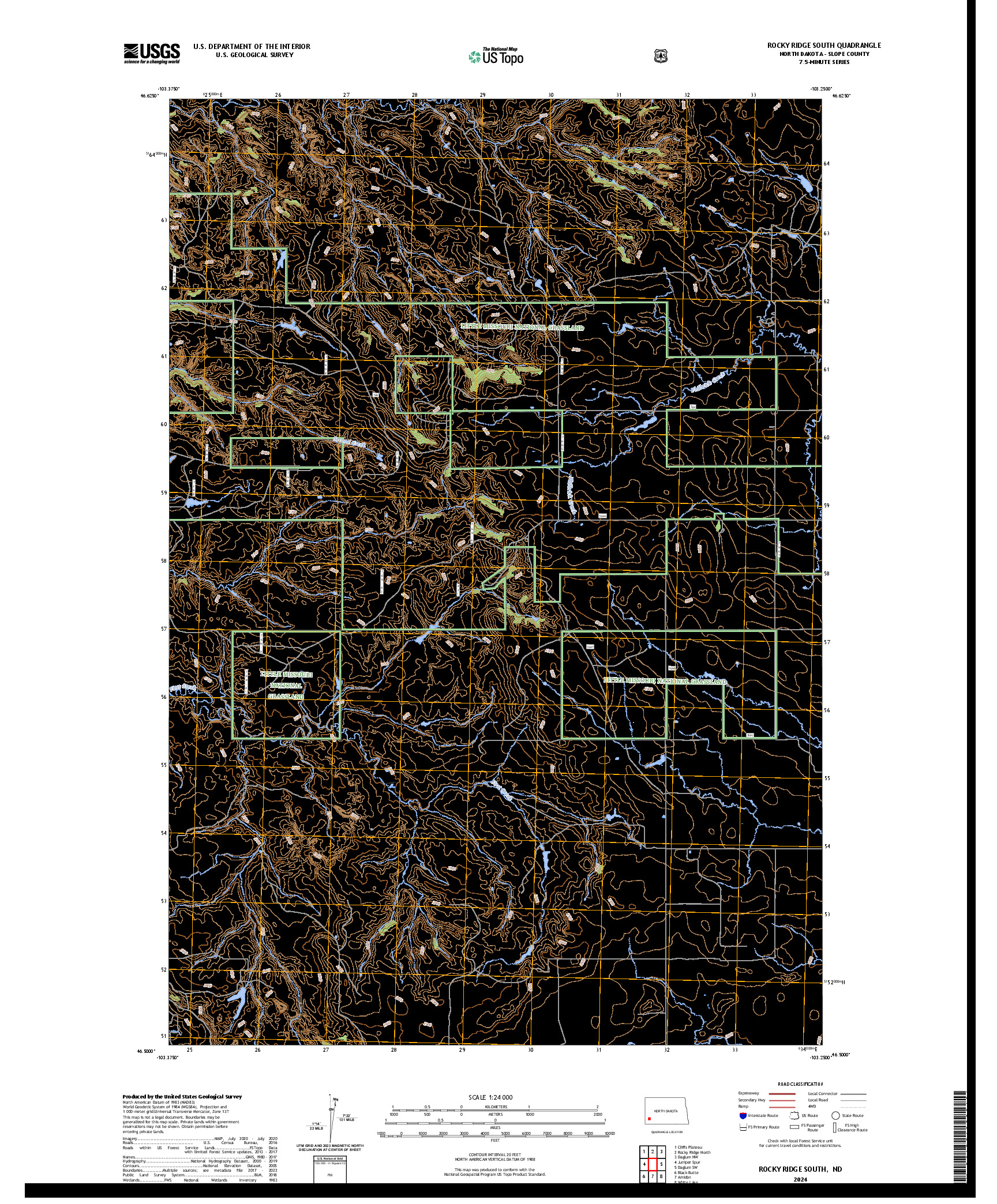 US TOPO 7.5-MINUTE MAP FOR ROCKY RIDGE SOUTH, ND
