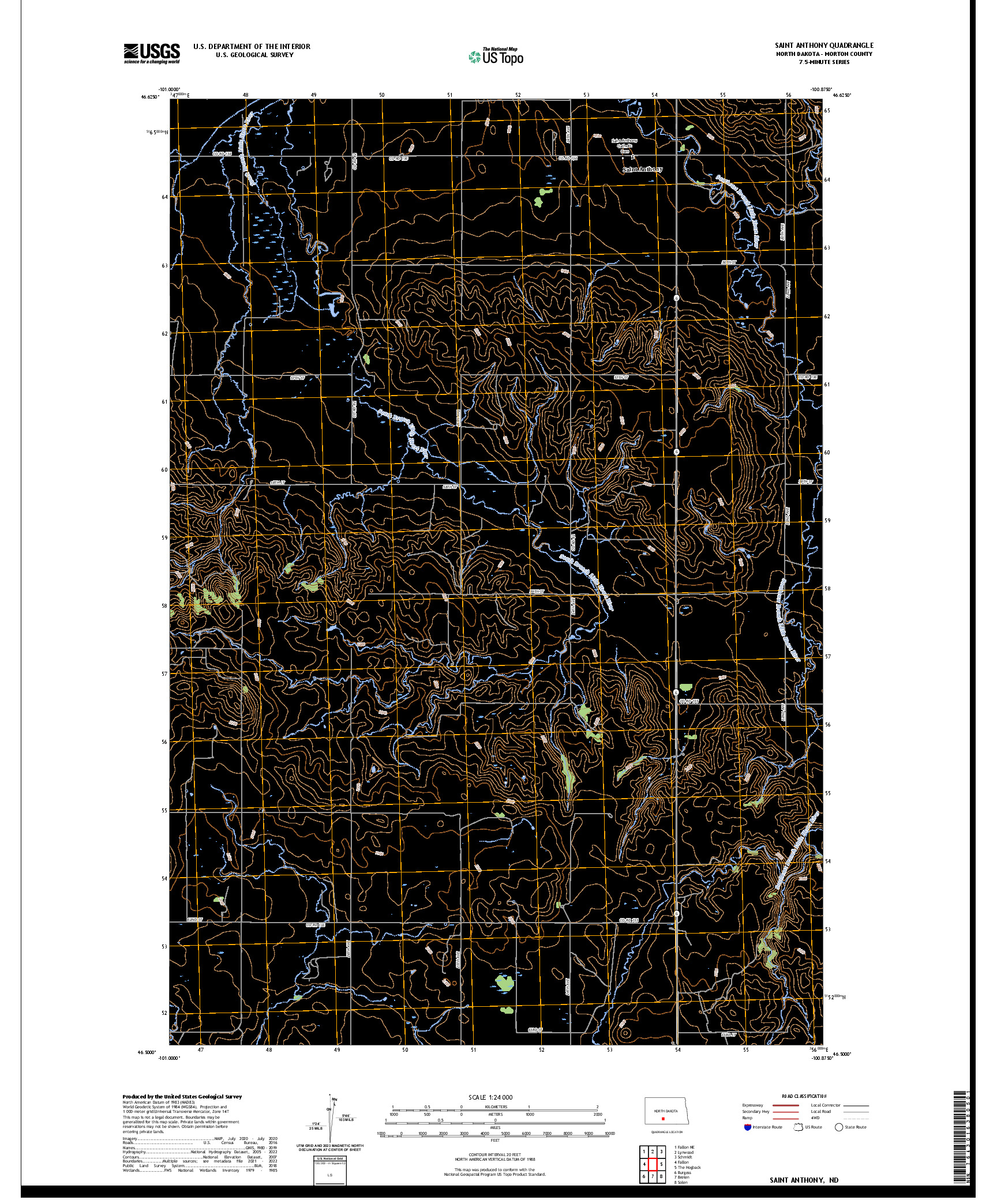 US TOPO 7.5-MINUTE MAP FOR SAINT ANTHONY, ND