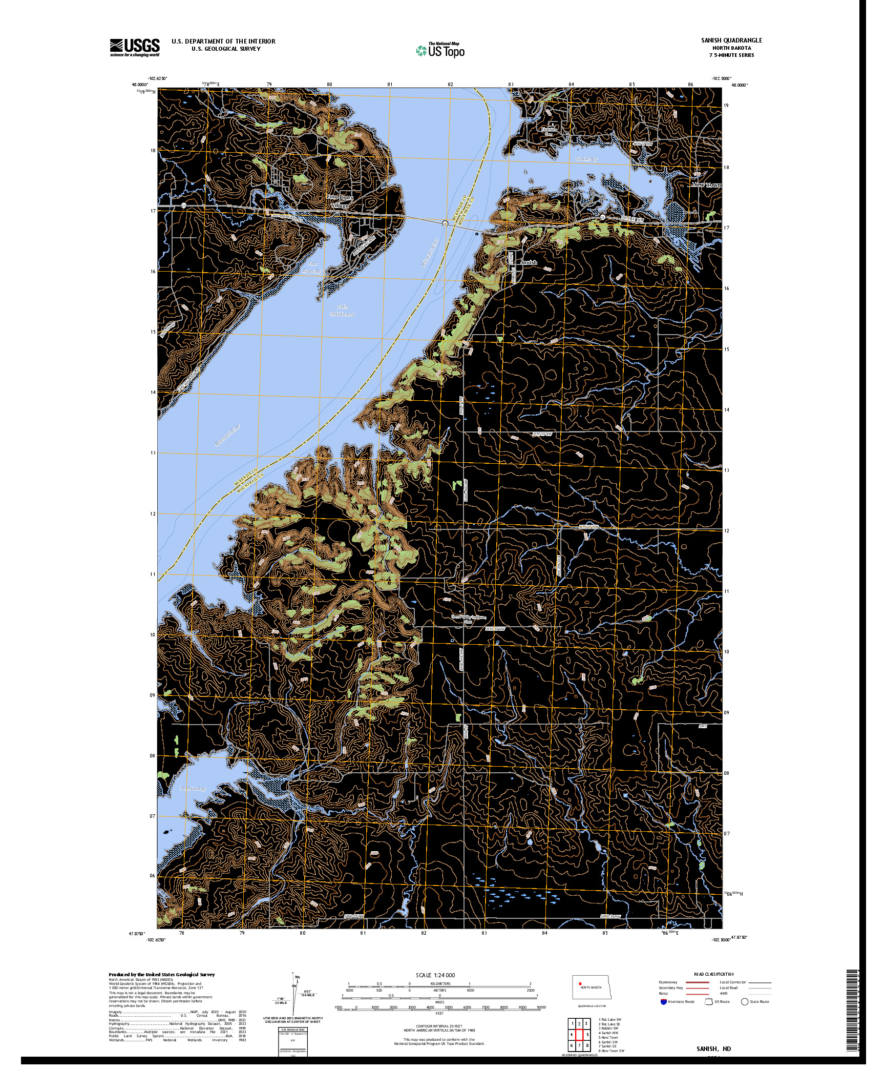 US TOPO 7.5-MINUTE MAP FOR SANISH, ND
