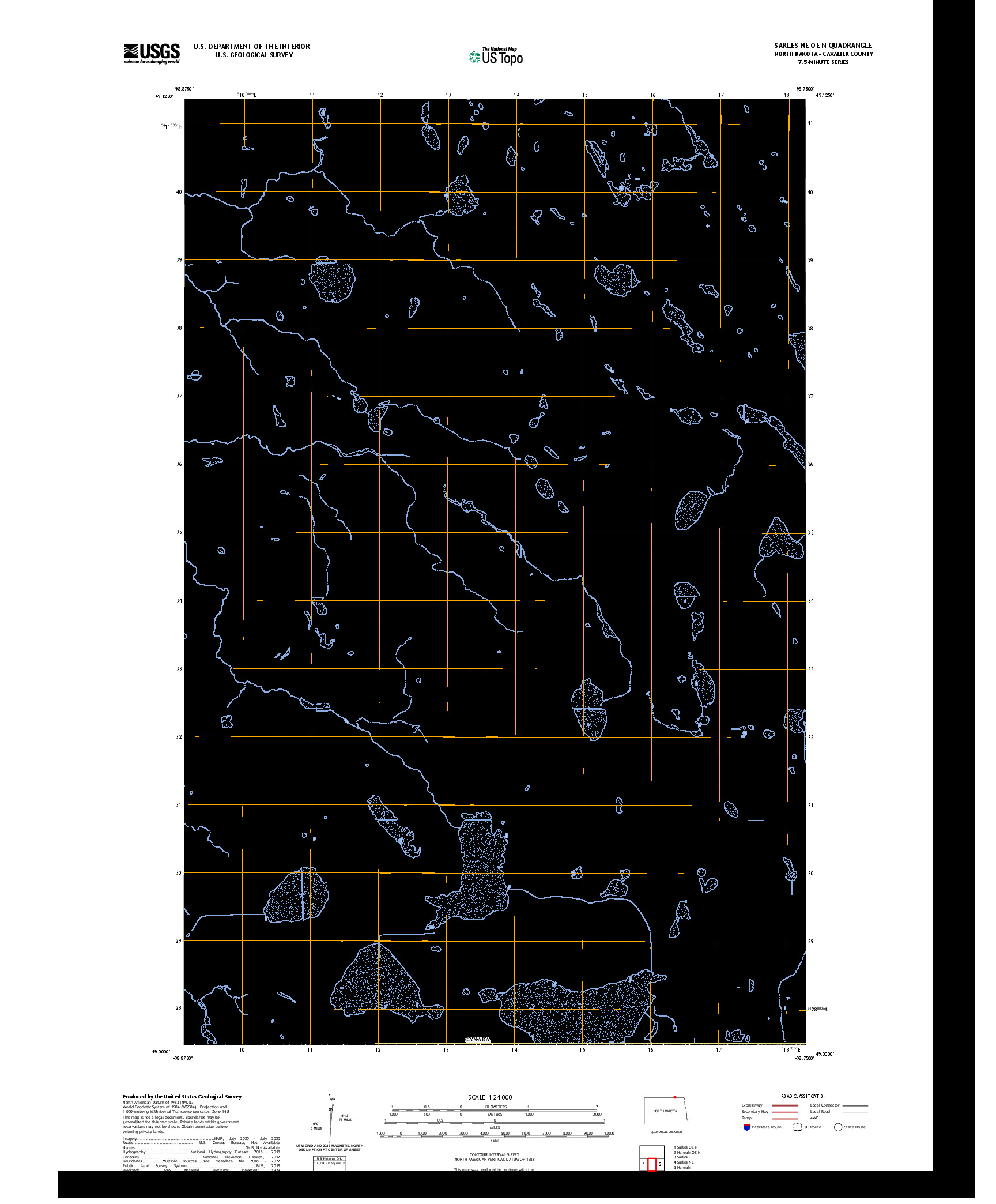 US TOPO 7.5-MINUTE MAP FOR SARLES NE OE N, ND,MB